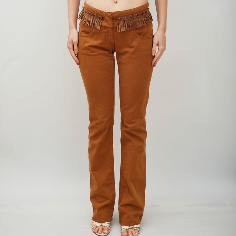 Jean Paul Gaultier Fringe Rust Pant (Size 28) For Sale at 1stDibs  what  color goes with rust pants, what jean size is 28, rust fringe forever pants