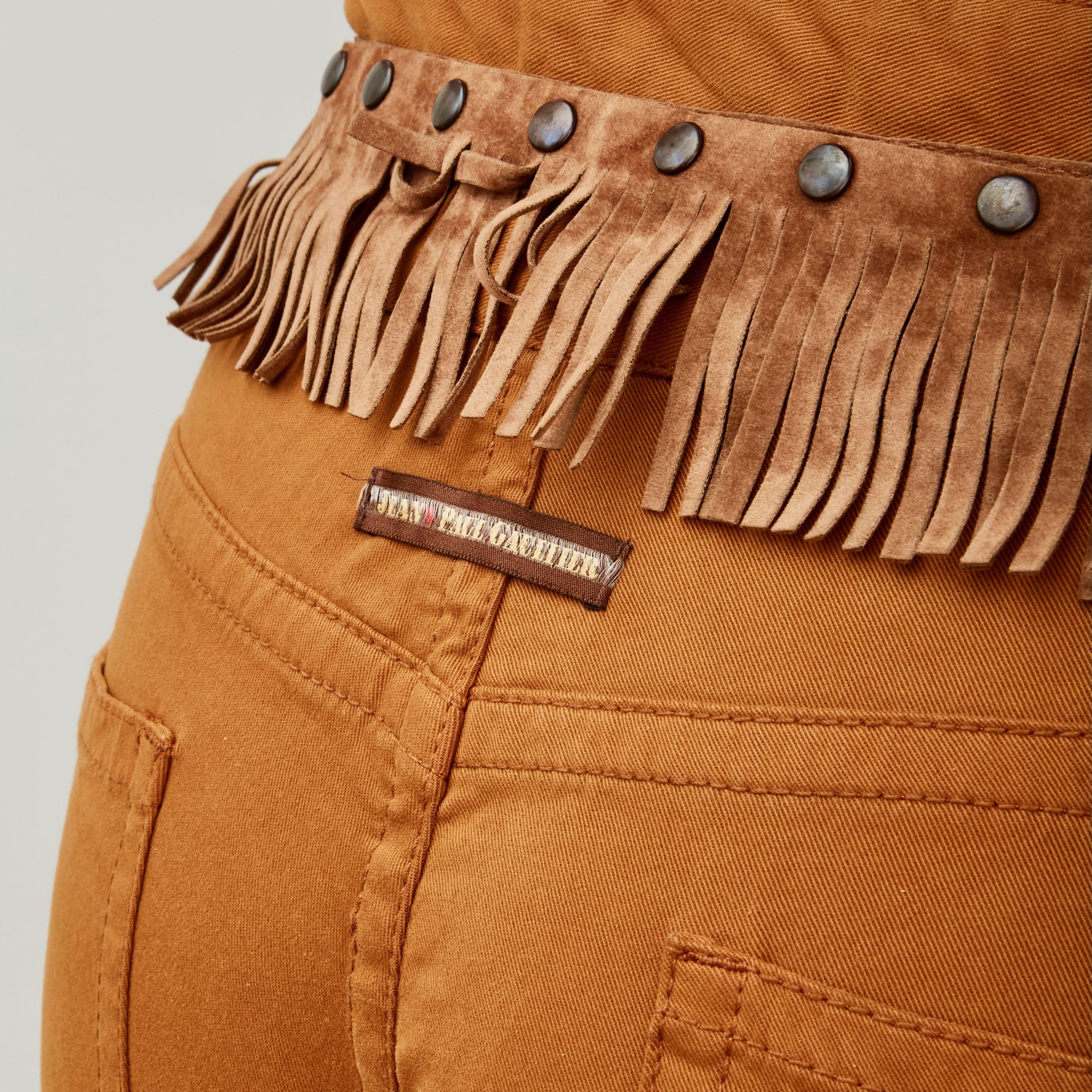 Jean Paul Gaultier Fringe Rust Pant (Size 28) In Excellent Condition In Montreal, Quebec