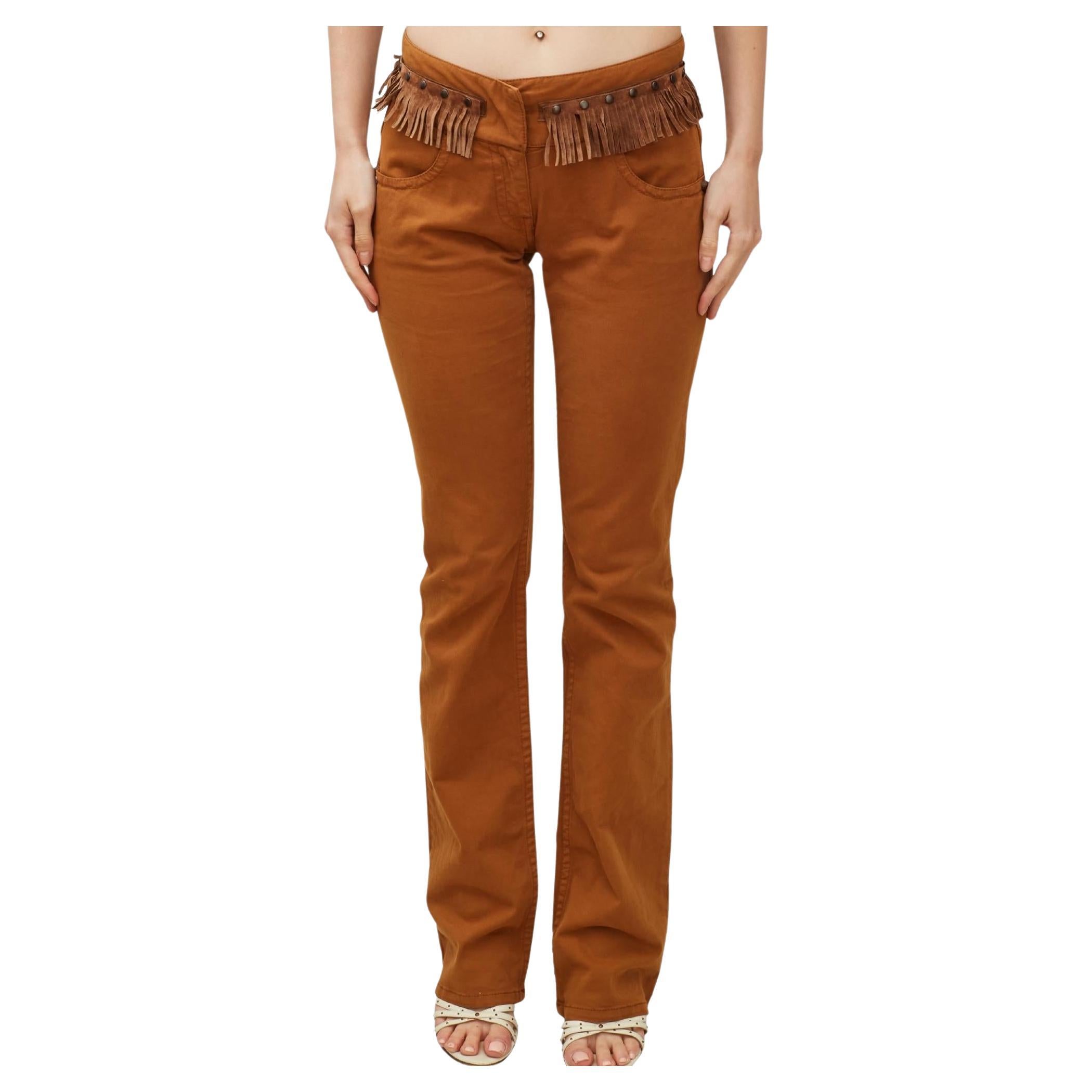 Jean Paul Gaultier Fringe Rust Pant (Size 28) For Sale