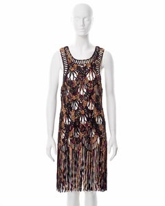 Jean Paul Gaultier fringed silk macramé dress, ss 2000