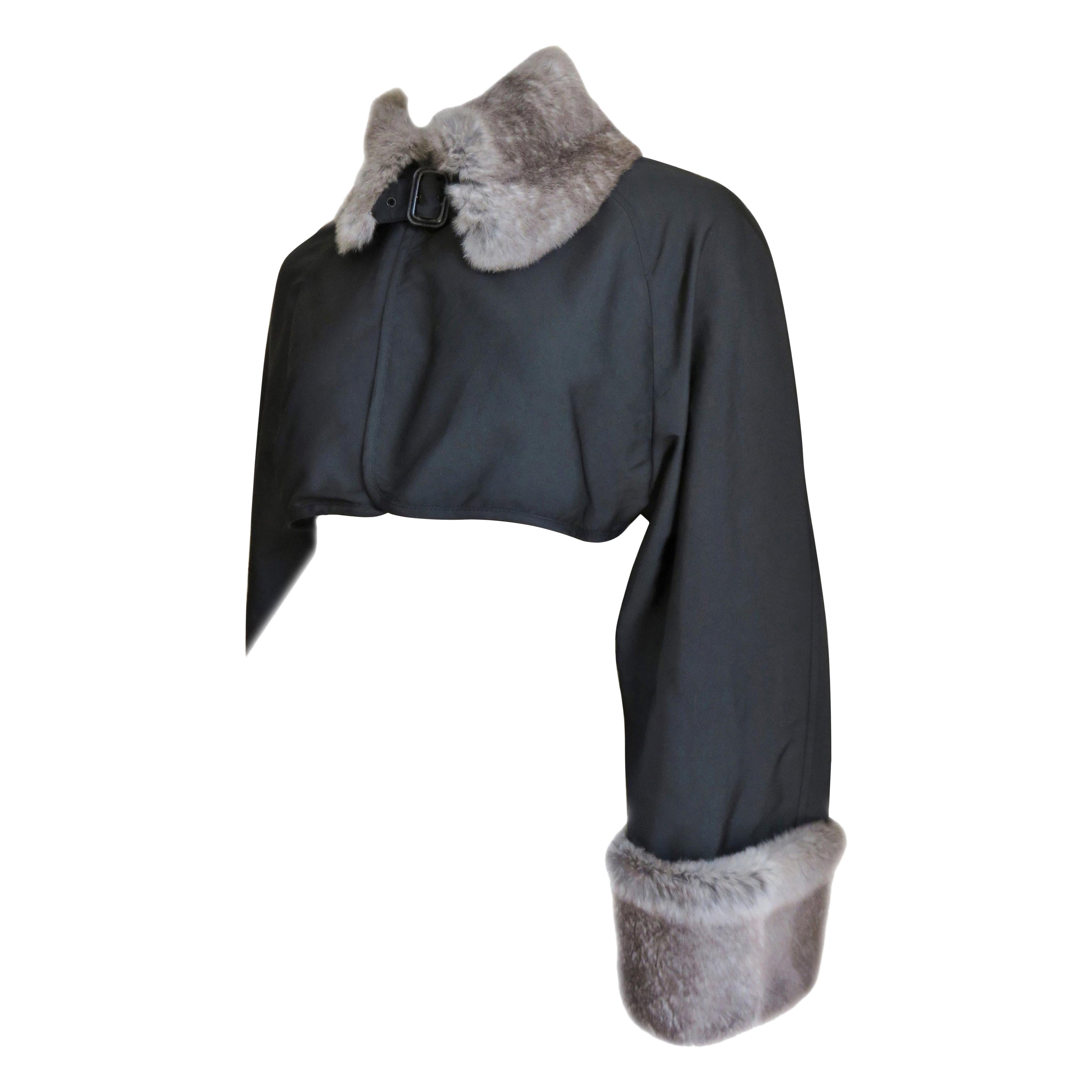 Jean Paul Gaultier Pelzbesatz-Crop-Jacke