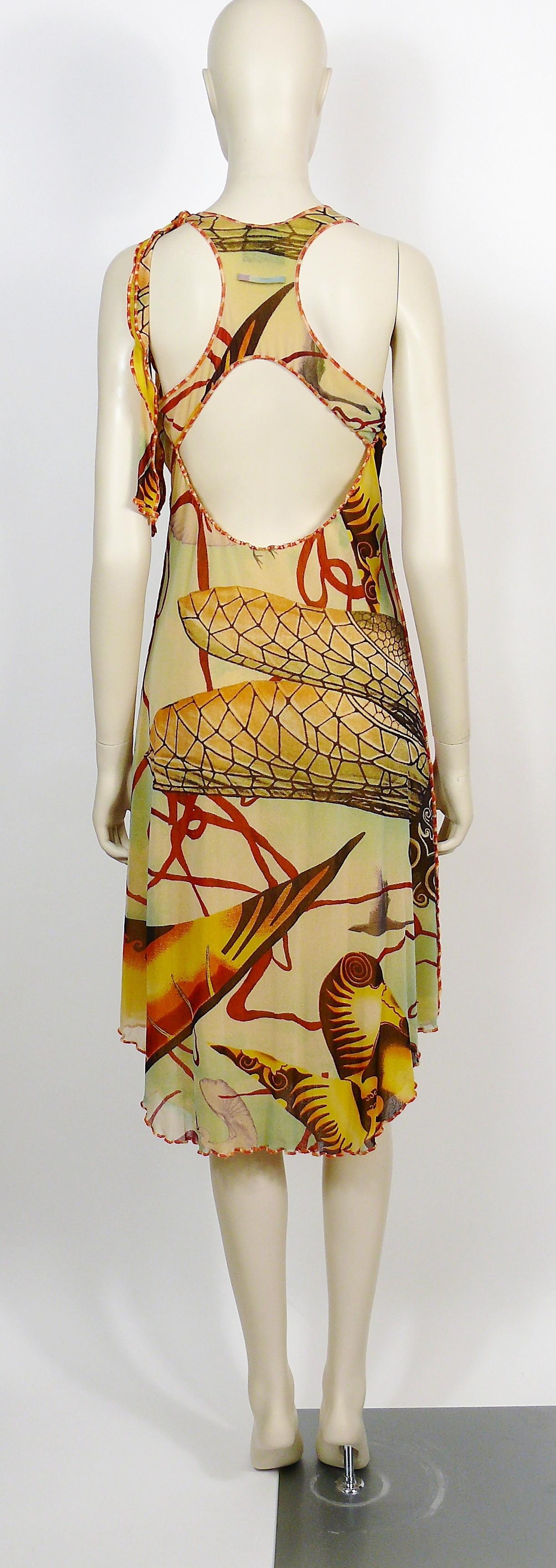 Women's Jean Paul Gaultier  Fuzzi Mesh Abstract Print Summer Dress