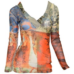 Jean Paul Gaultier Fuzzi Mesh Knit Top