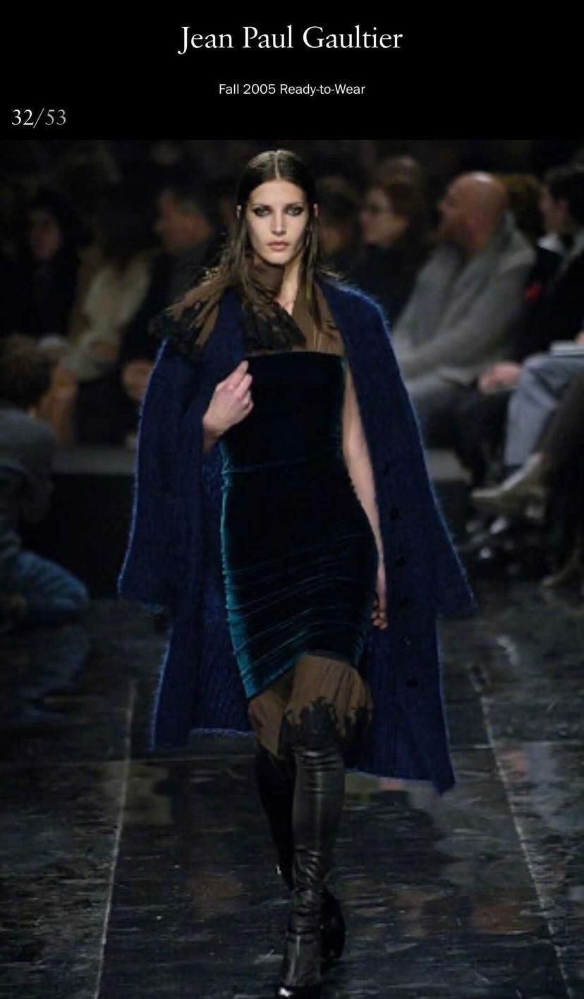 Jean-Paul Gaultier FW 2005 Velour/ Lace Gown 6