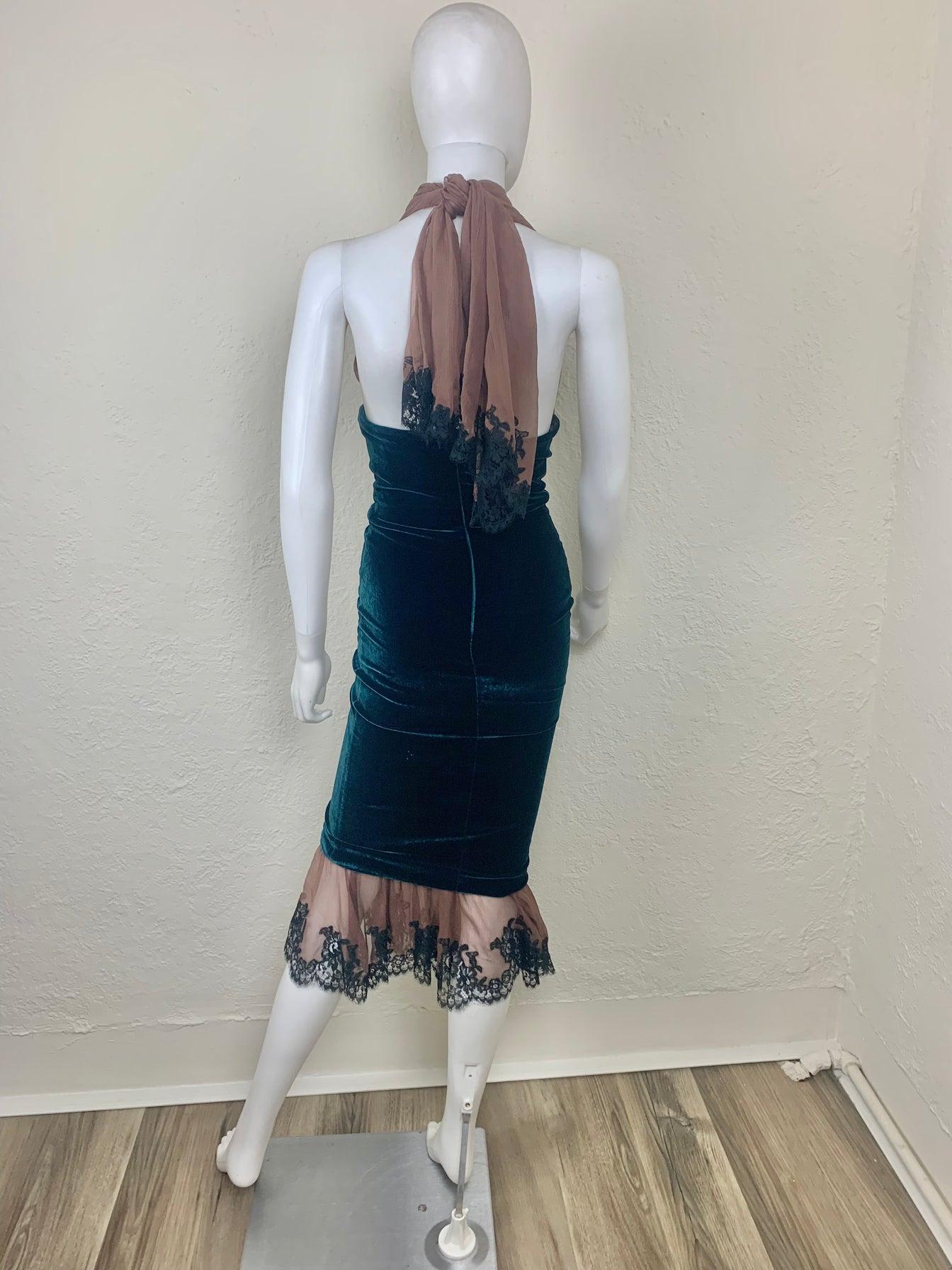 Jean-Paul Gaultier FW 2005 Velour/ Lace Gown 7