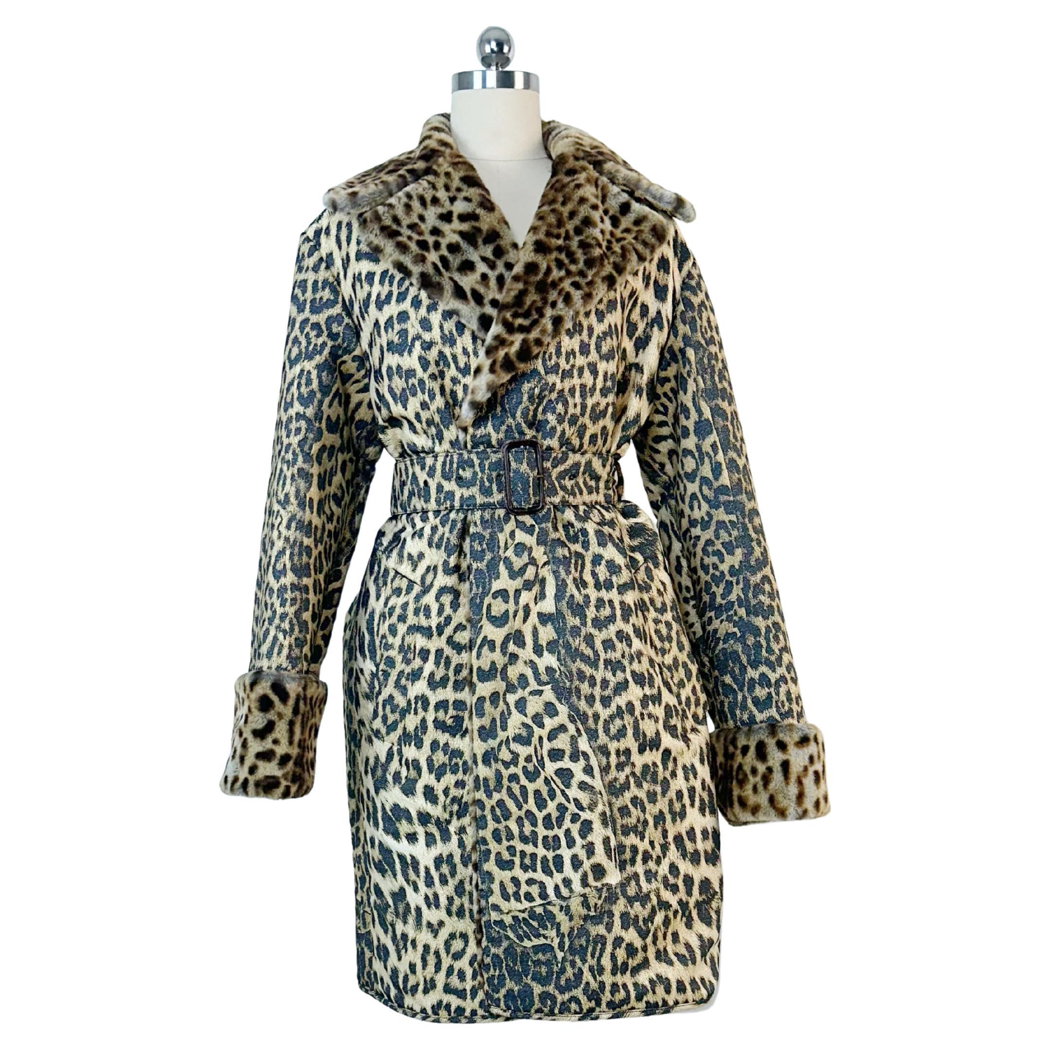 Jean Paul Gaultier FW 2019 Leopard Faux Fur Printed Coat