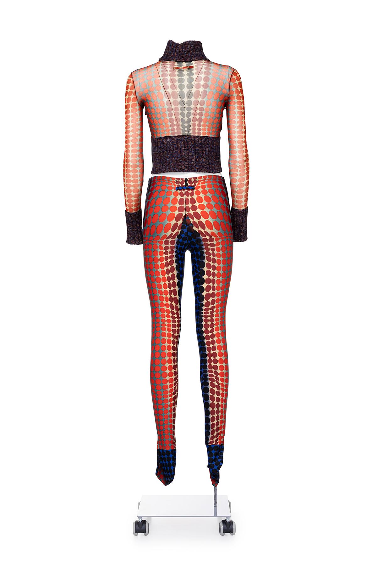 JEAN PAUL GAULTIER FW 95 Conjunto icónico de ciberpuntos Beige en venta