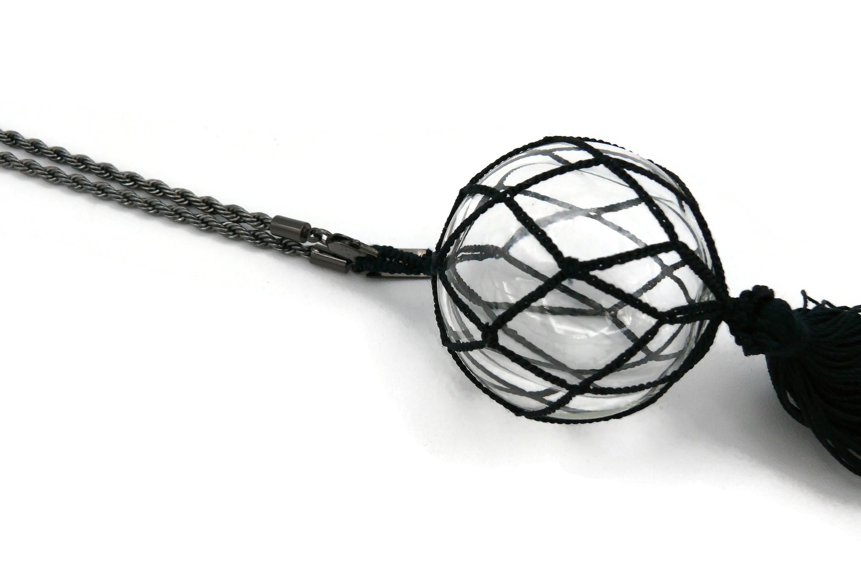 JEAN PAUL GAULTIER Glass Ball Net Tassel Pendant Necklace For Sale 3