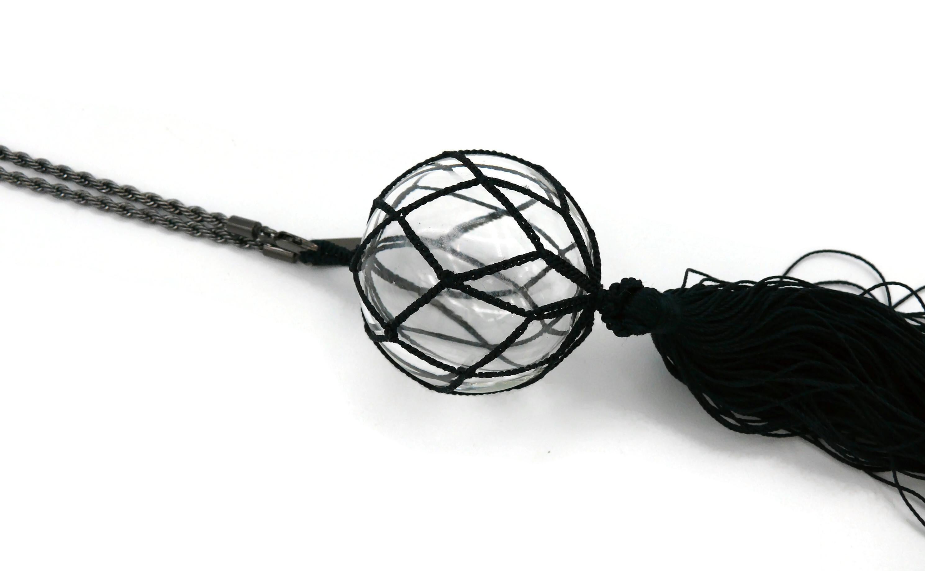 JEAN PAUL GAULTIER Glass Ball Net Tassel Pendant Necklace For Sale 4