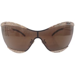 Jean Paul Gaultier gold brown swarovski sunglasses NWOT