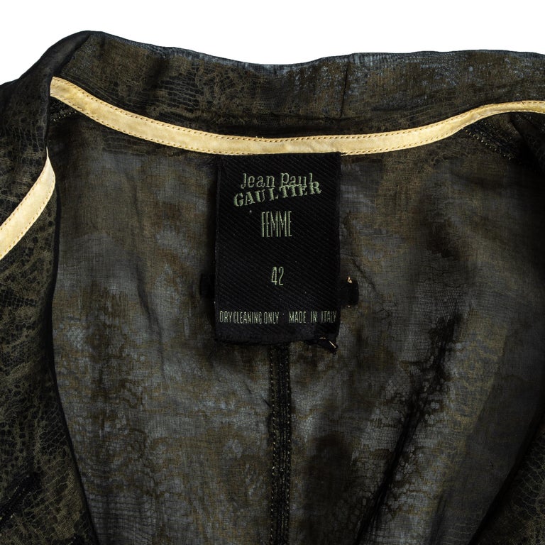 Jean Paul Gaultier gold lace and silk organza corseted jacket, ss 1988 For Sale 3