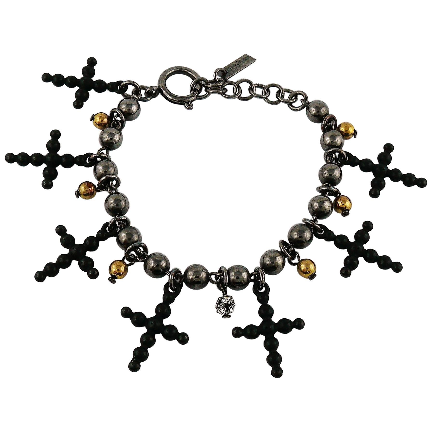 Jean Paul Gaultier Gothic Cross Charm Bracelet