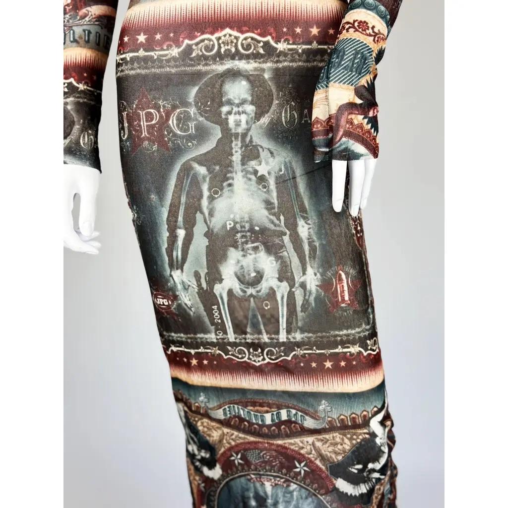 Jean Paul Gaultier Grafisches Netzkleid, c. Frühes 21. Jhdt. für Damen oder Herren im Angebot