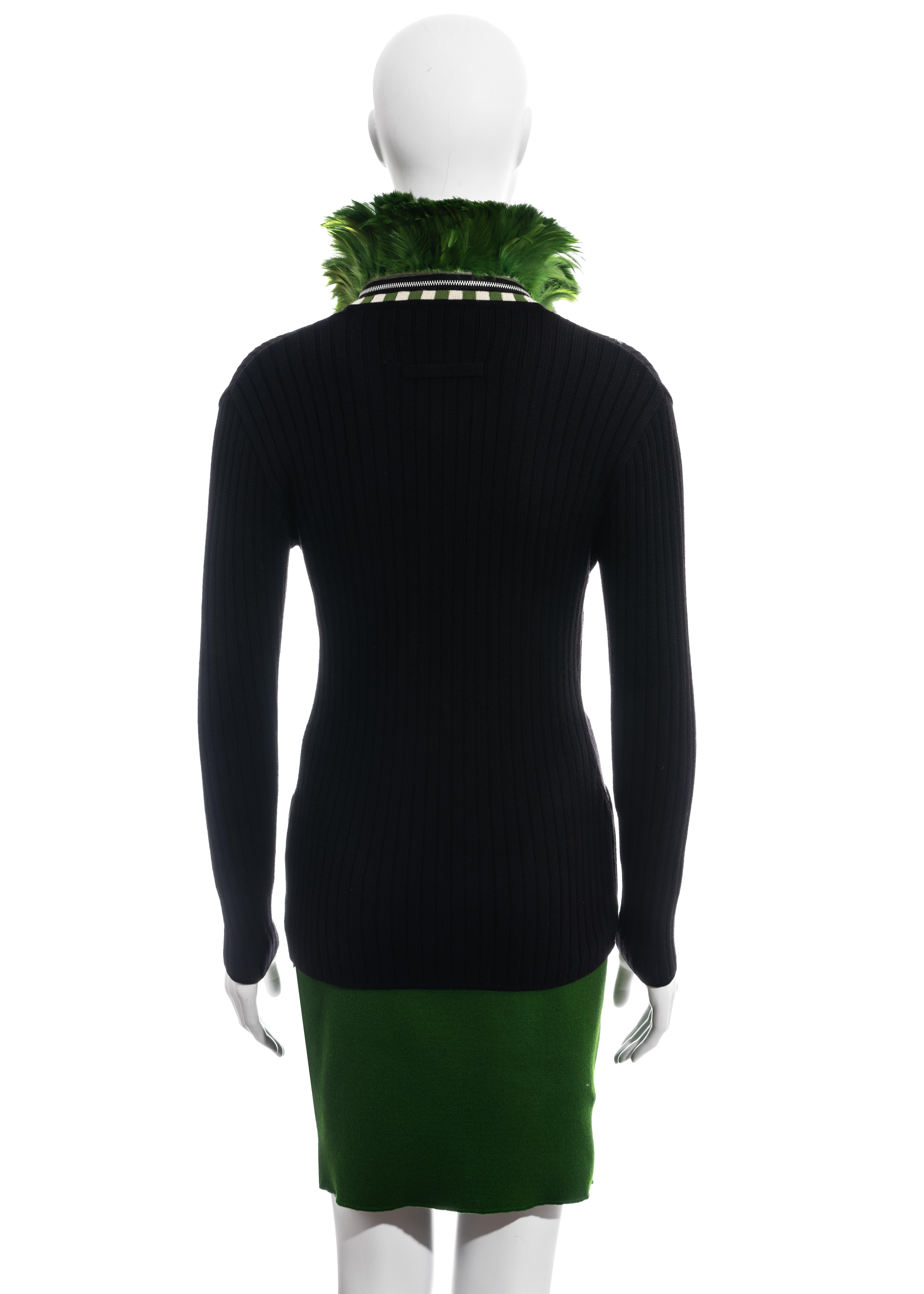 green knitted skirt