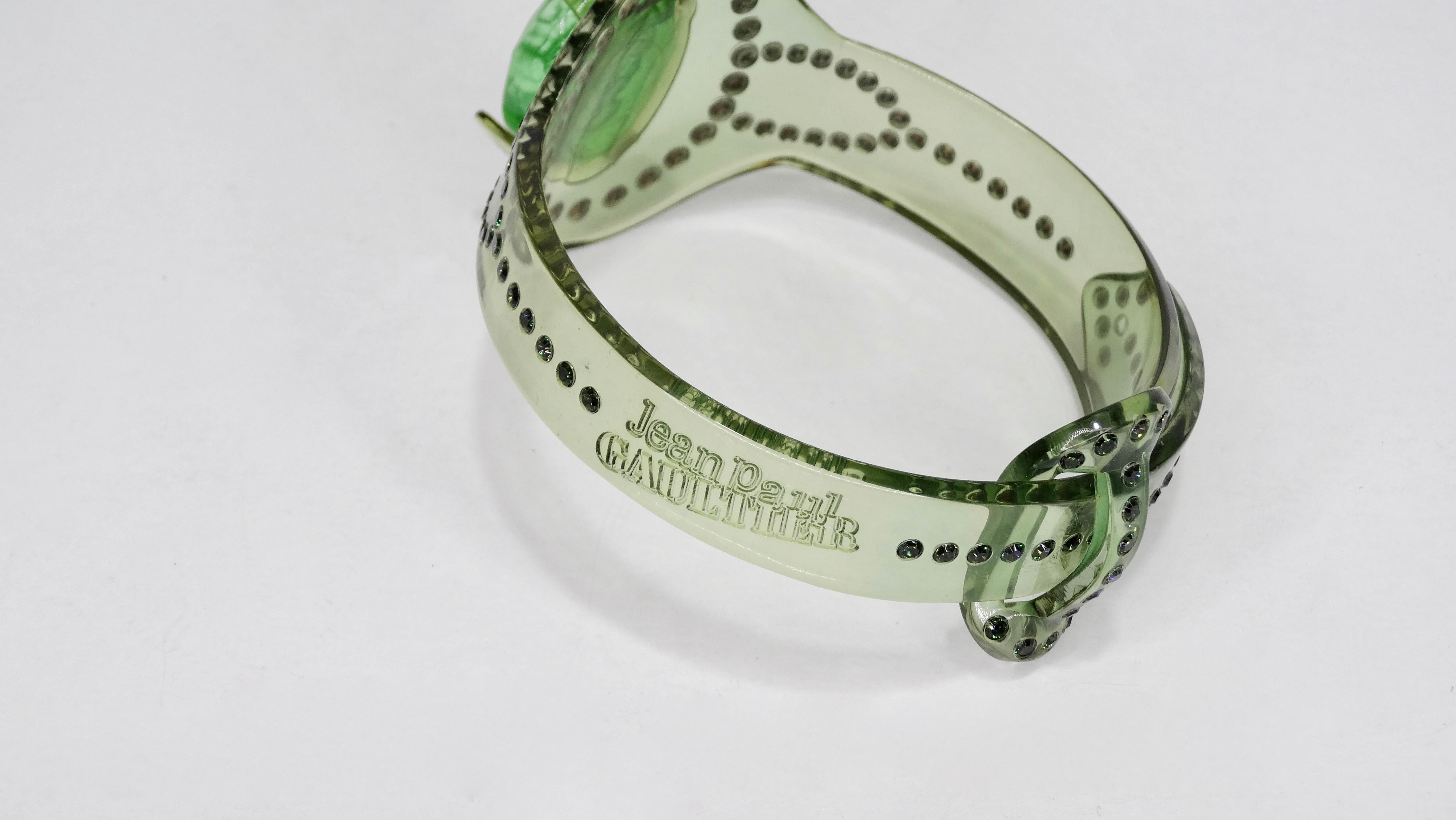 Women's or Men's Jean-Paul Gaultier Green Intaglio Bracelet For Sale