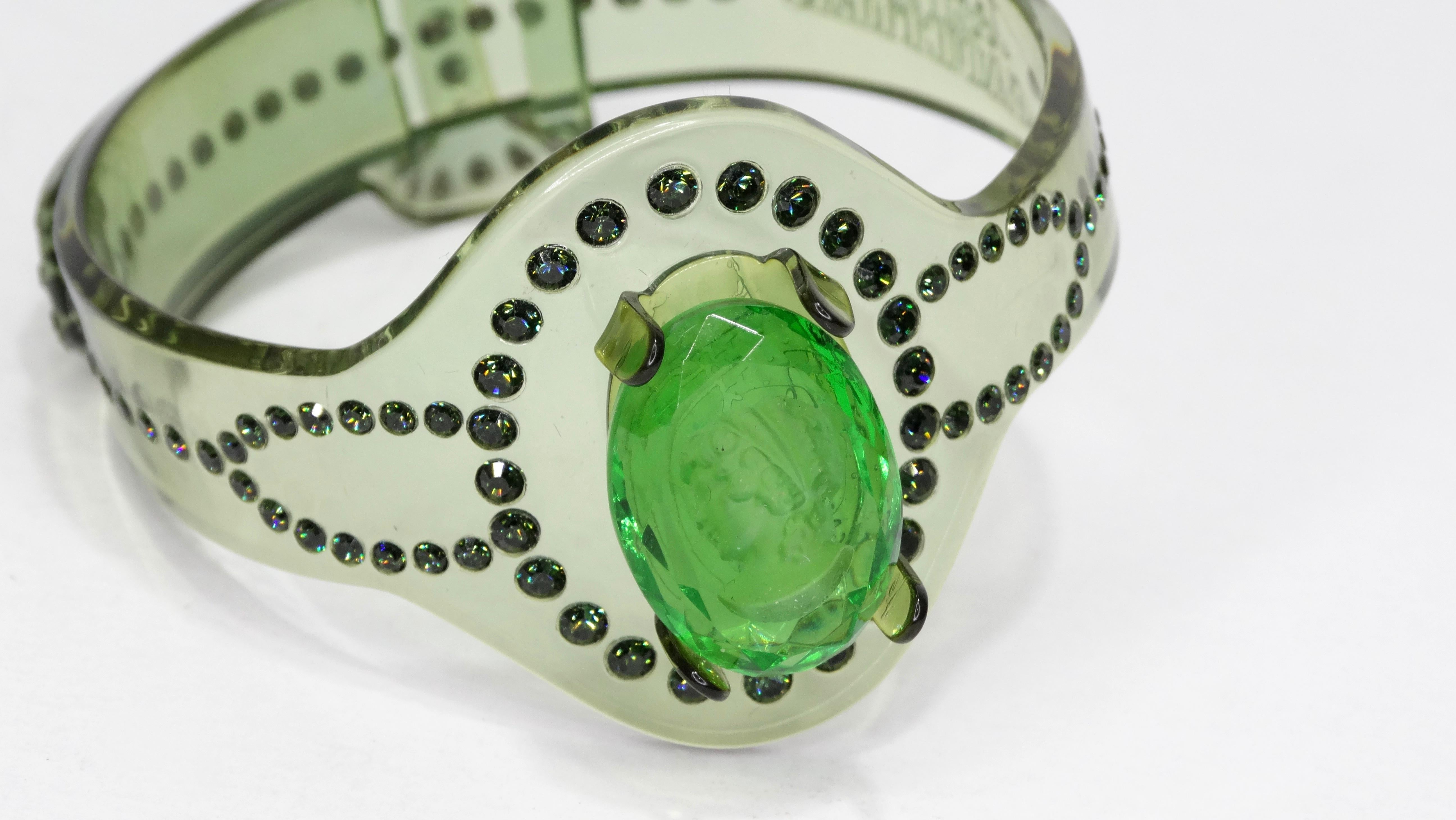 Jean-Paul Gaultier Green Intaglio Bracelet For Sale 1