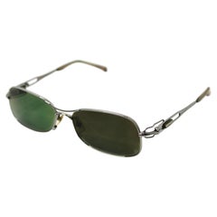 Jean Paul Gaultier Green Tinted Lens Metal Frame Sunglasses circa 1990s