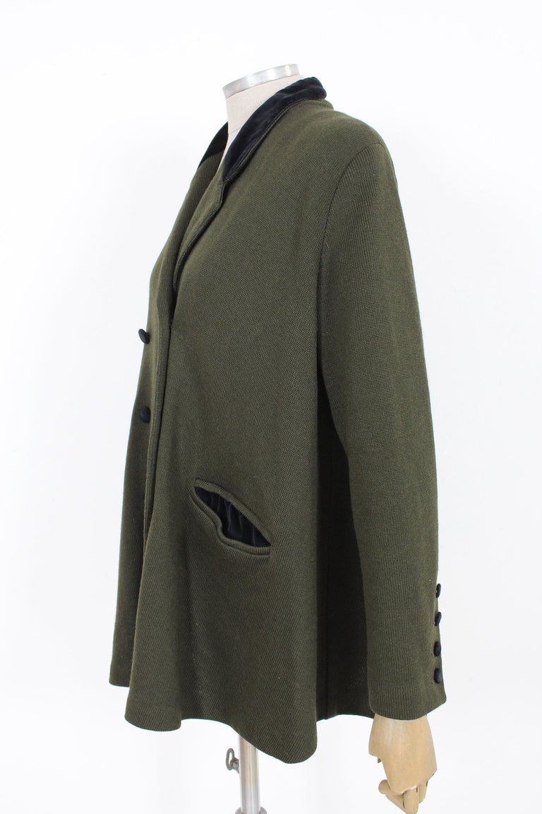 Jean Paul Gaultier Green Wool Vintage Jacket For Sale 1