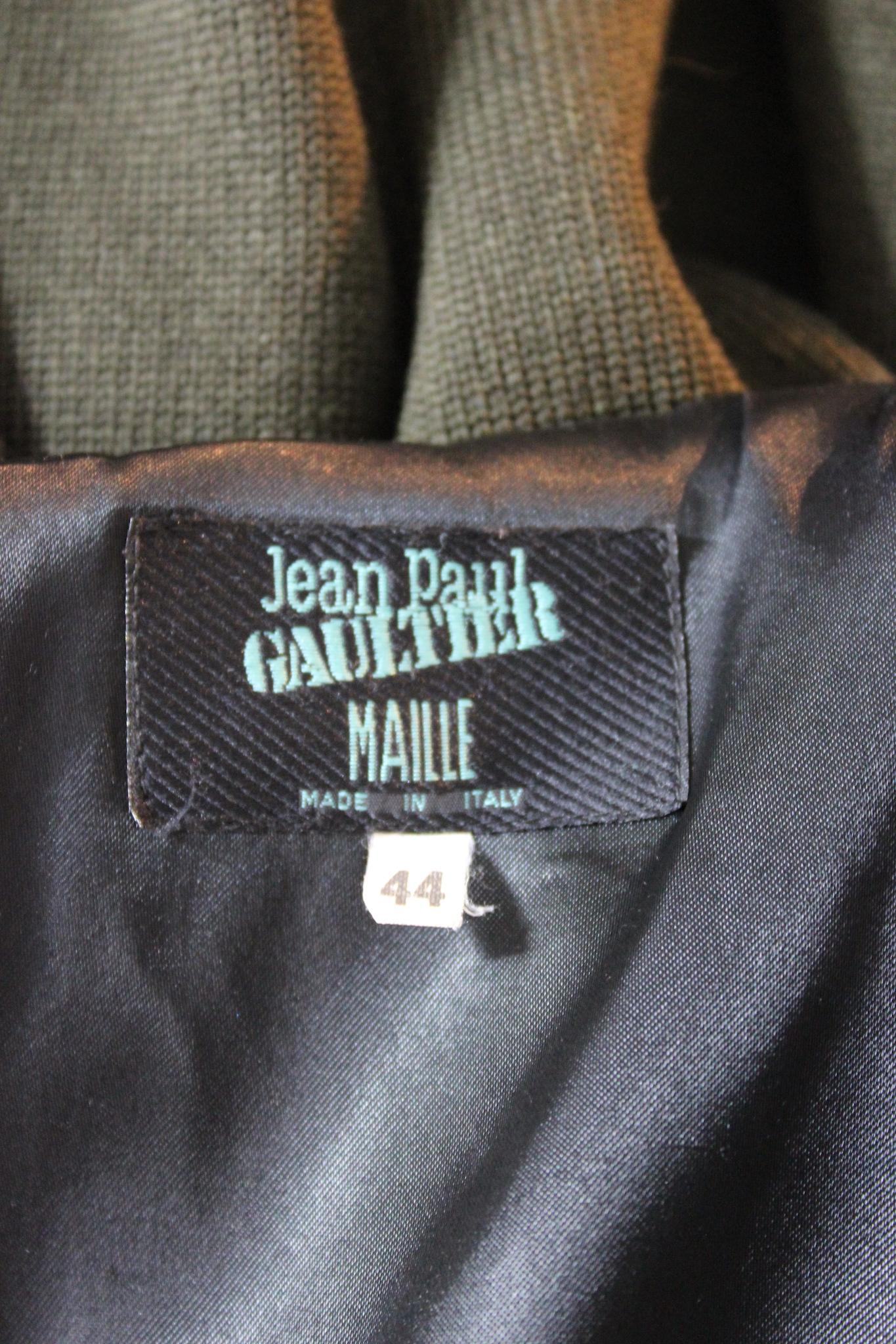 Jean Paul Gaultier Green Wool Vintage Jacket For Sale 2
