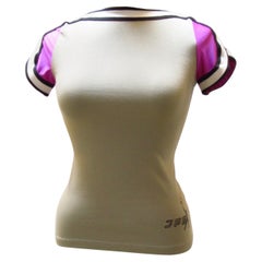 Jean Paul Gaultier Camiseta ajustada gris y morada