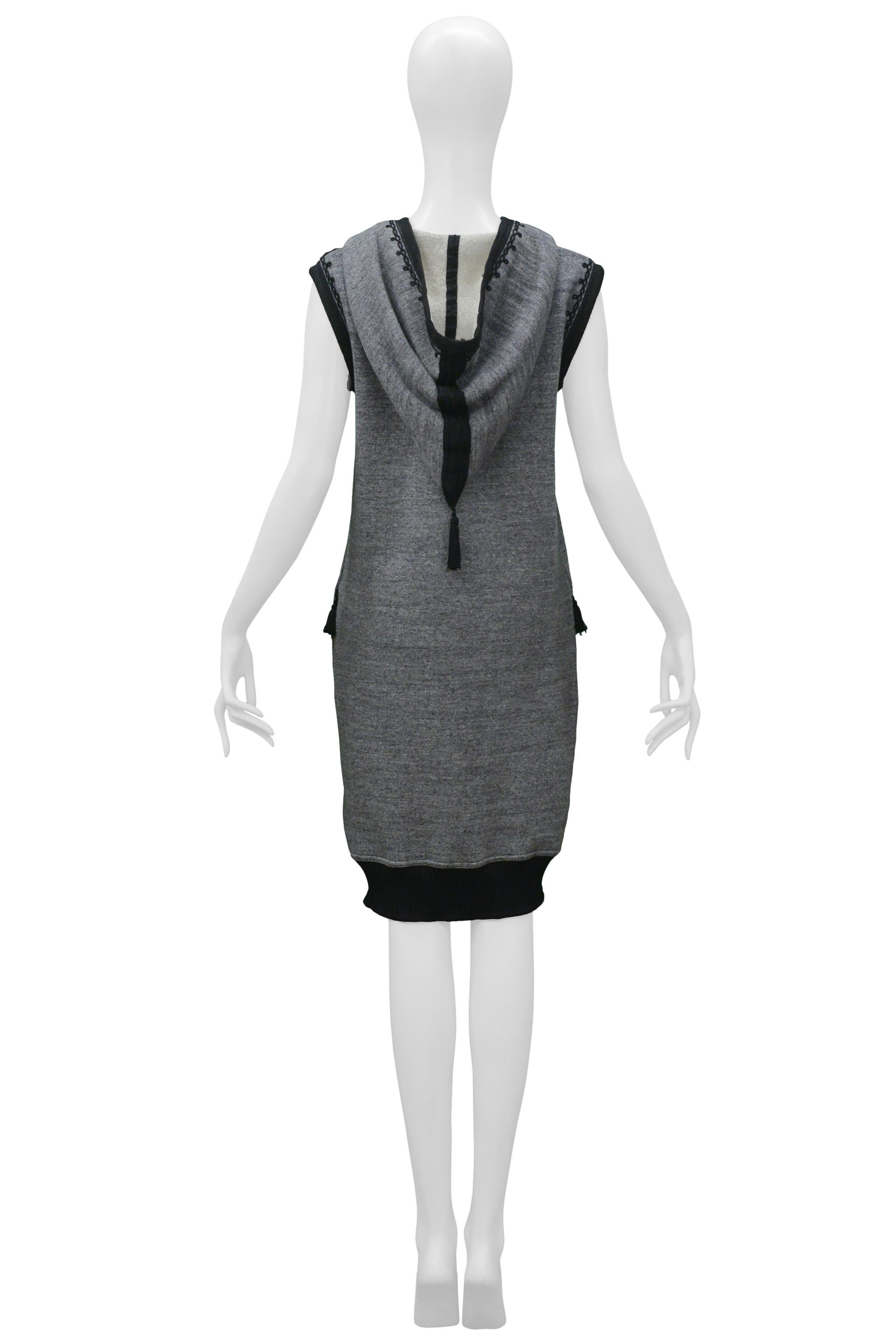 Women's Jean Paul Gaultier Grey Hoodie Sweatshirt Dress 2010 For Sale