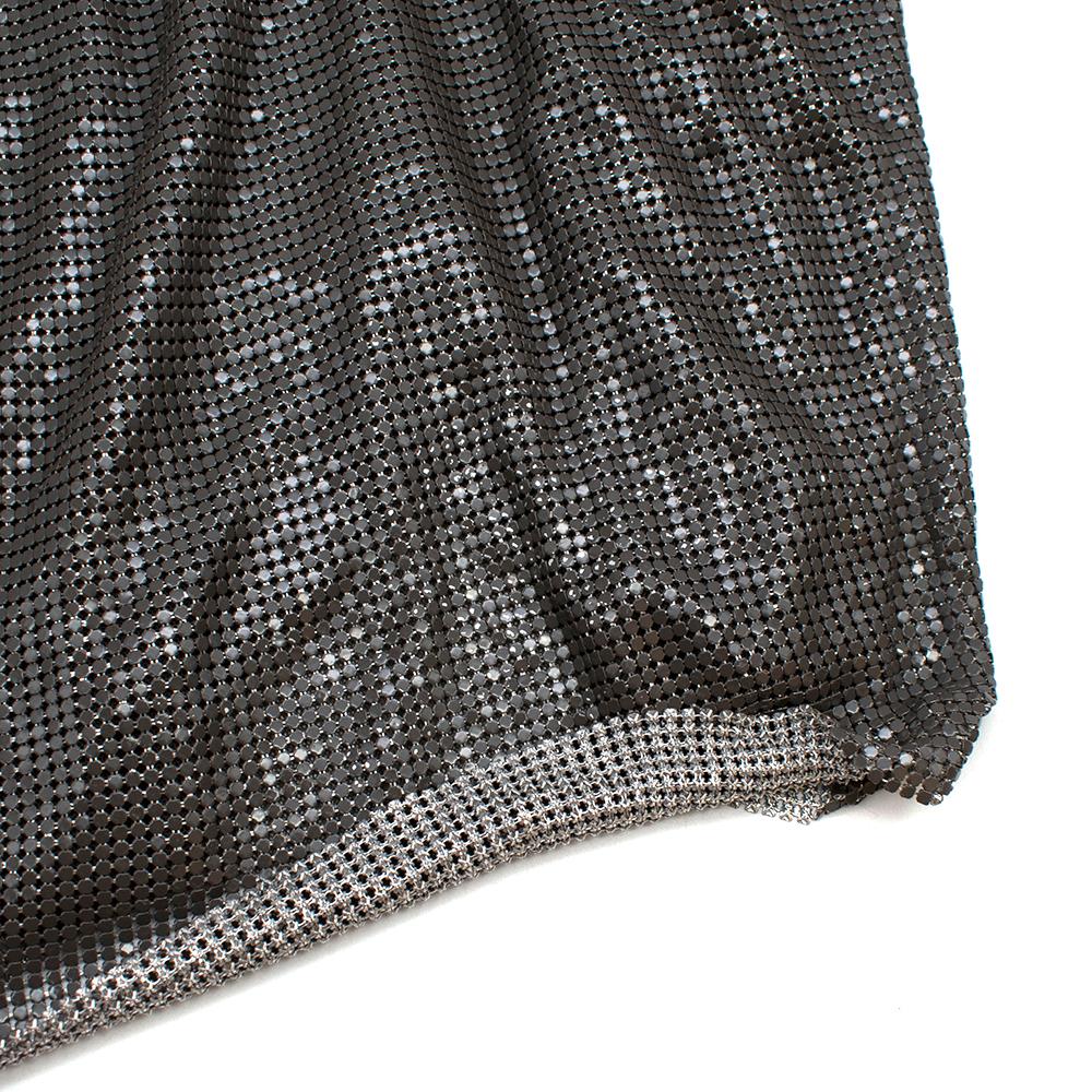Women's Jean Paul Gaultier Grey Metal Mesh & Knit Draped Top - Size L/XL