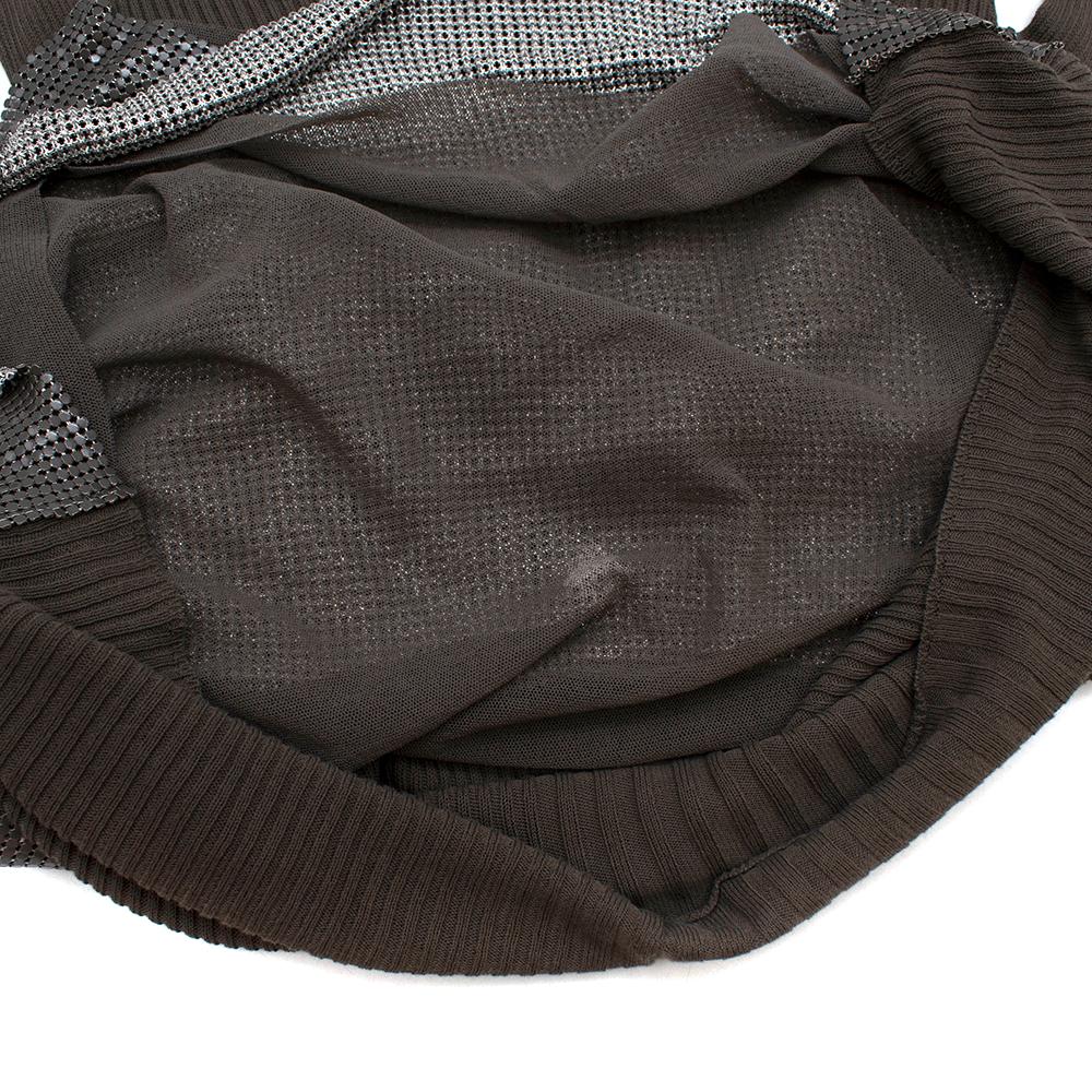 Jean Paul Gaultier Grey Metal Mesh & Knit Draped Top - Size L/XL 1