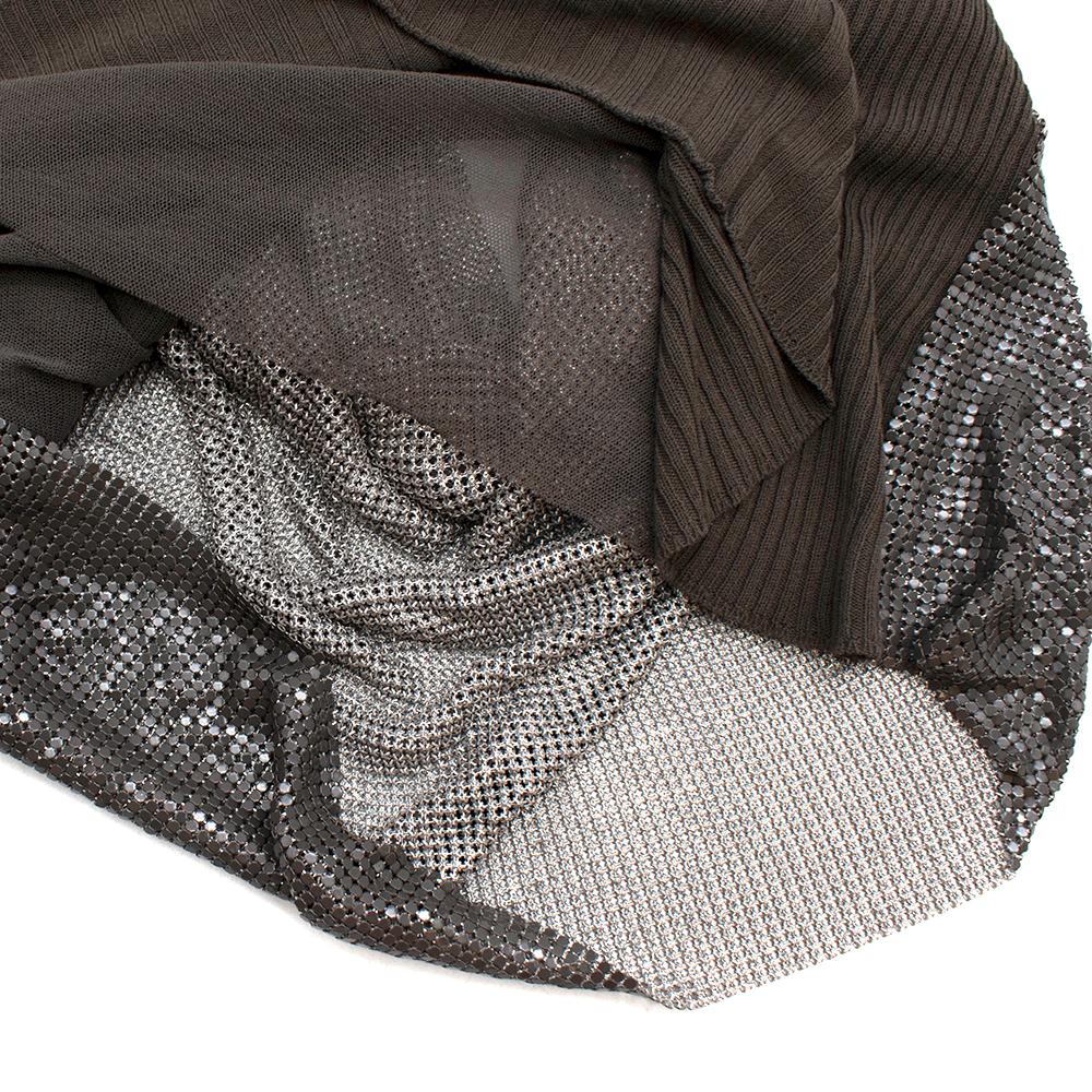 Jean Paul Gaultier Grey Metal Mesh & Knit Draped Top - Size L/XL 3