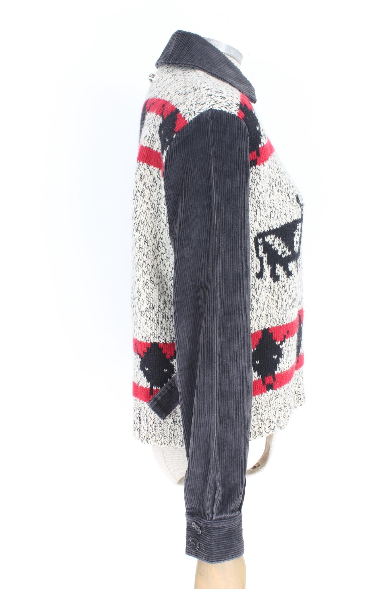 Jean Paul Gaultier Pullover aus grau-roter Wolle  im Zustand „Hervorragend“ im Angebot in Brindisi, Bt