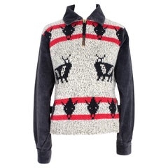 Jean Paul Gaultier Grey Red Wool Sweater