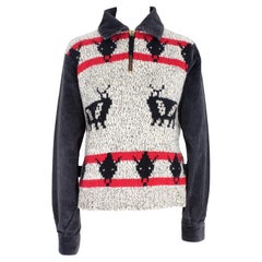 Jean Paul Gaultier Grey Red Wool Sweater 