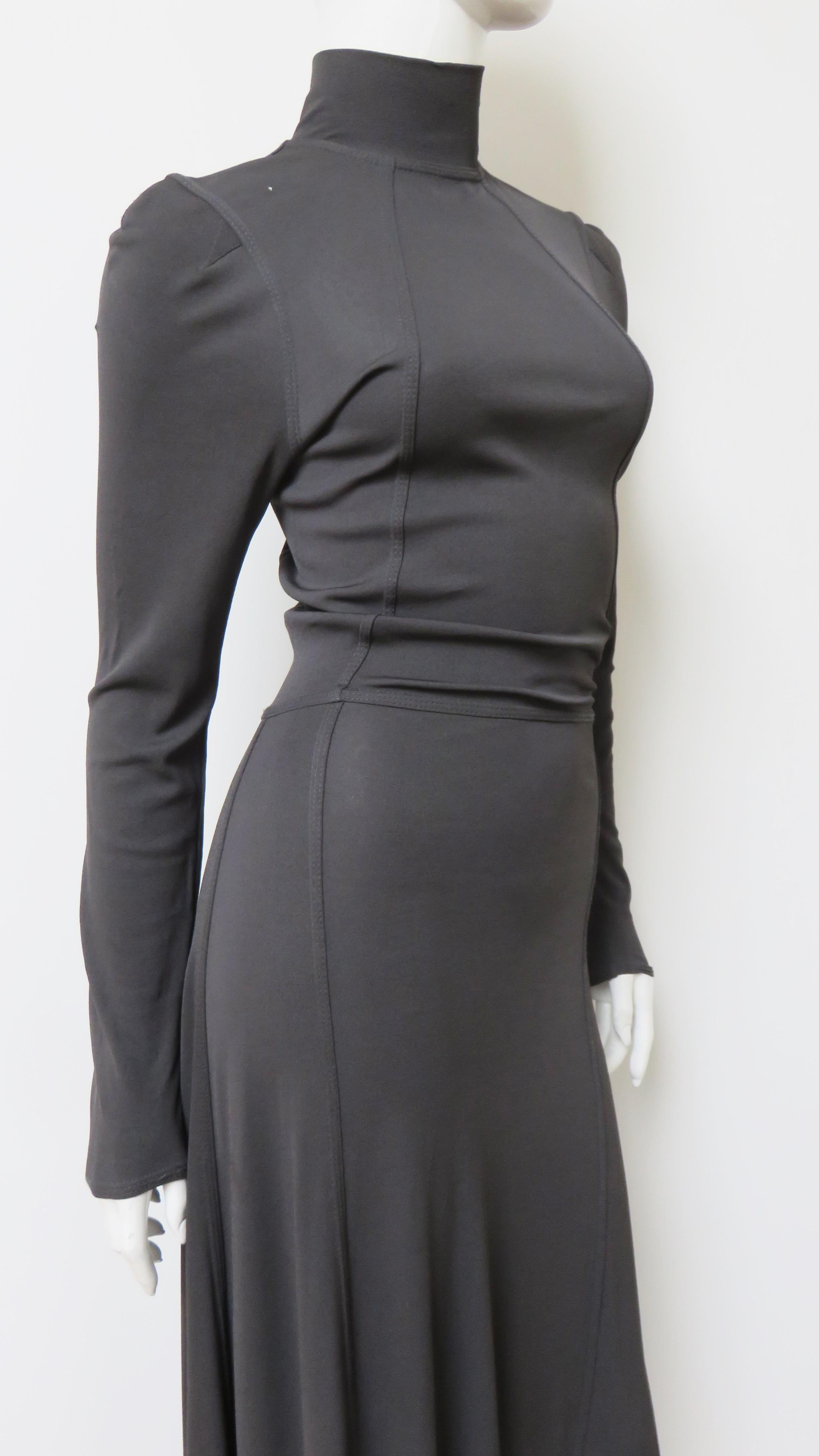 Jean Paul Gaultier Grey Zipper Dress 1990s 3