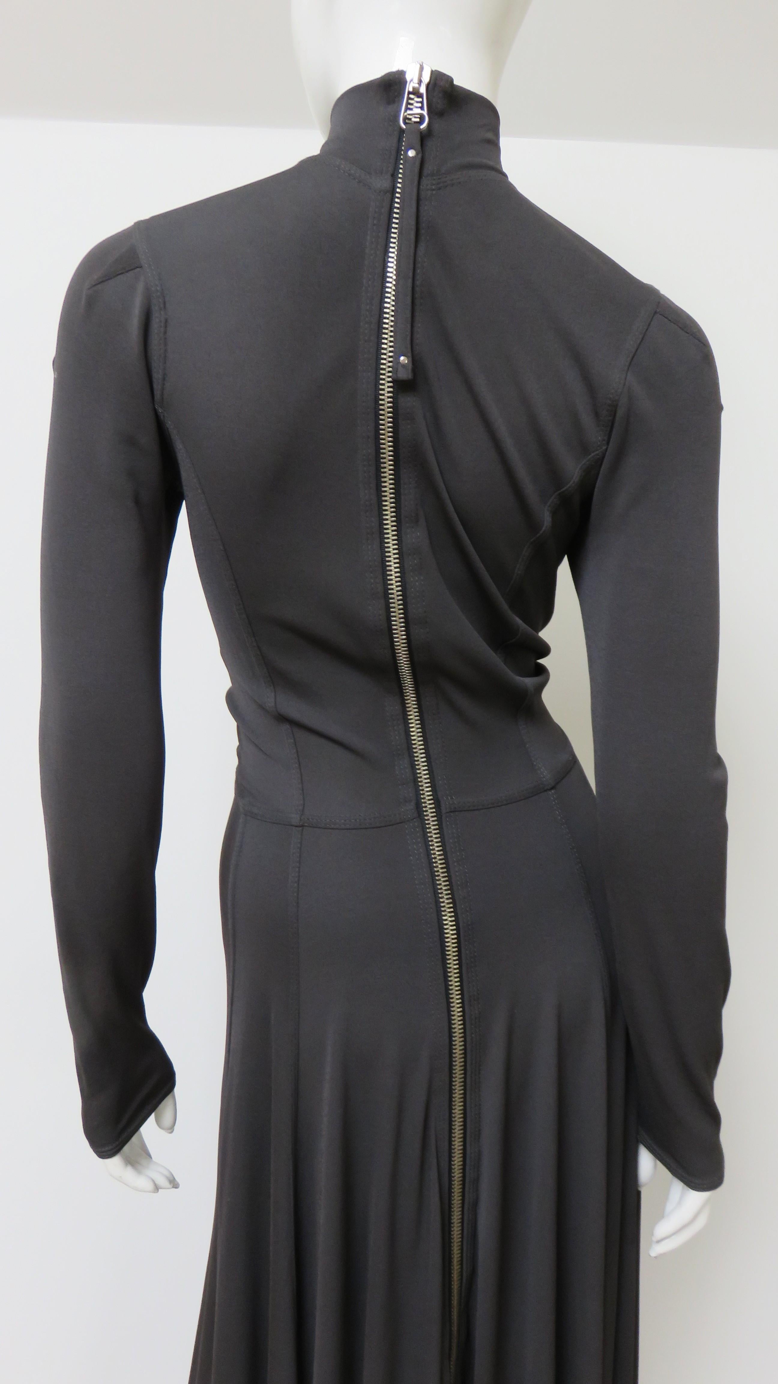 Jean Paul Gaultier Grey Zipper Dress 1990s 5
