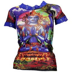 Jean Paul Gaultier Hindu Deity Sheer Mesh Top Size M