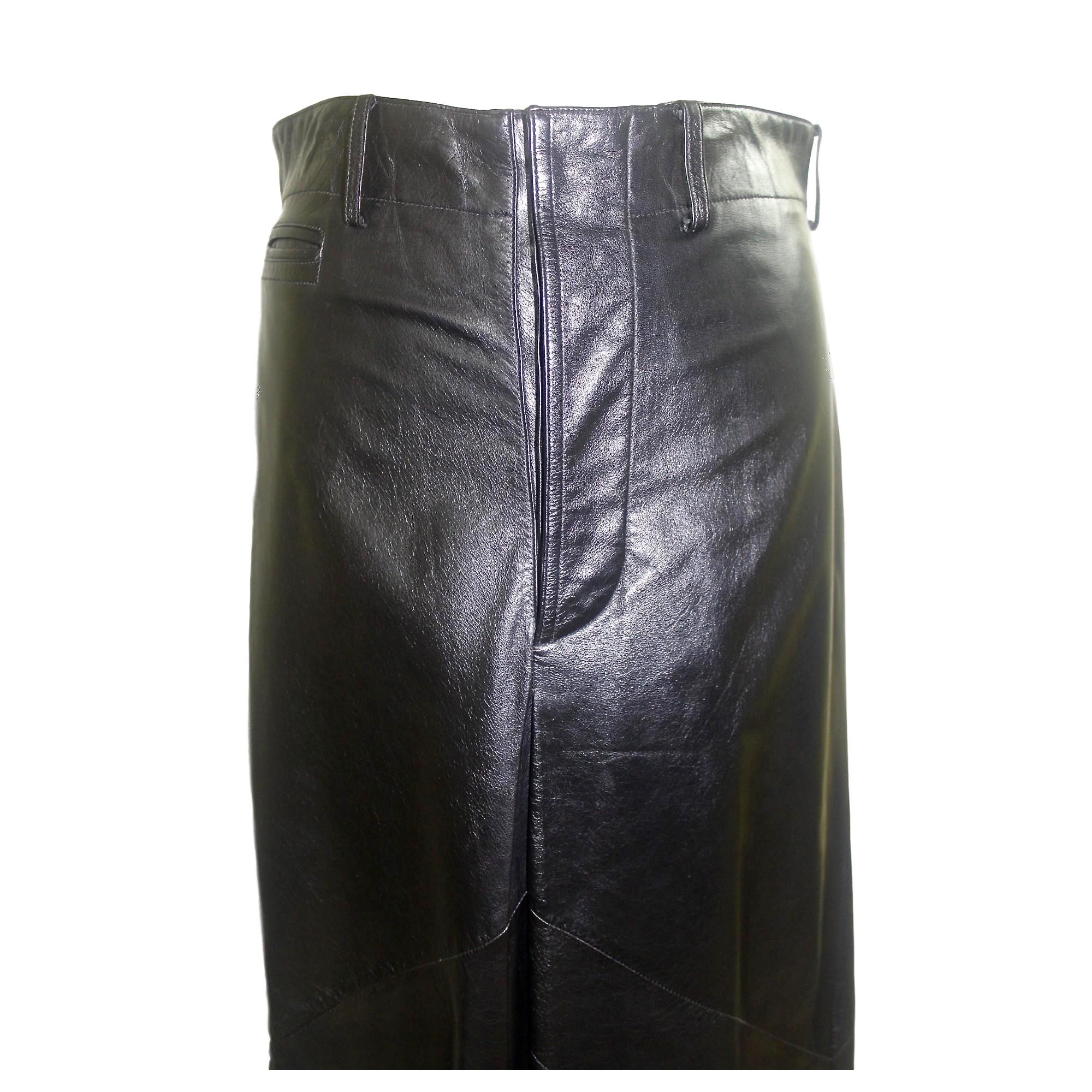 Black Jean Paul Gaultier Homme 1990s Leather 'Men in Skirts' Full Length