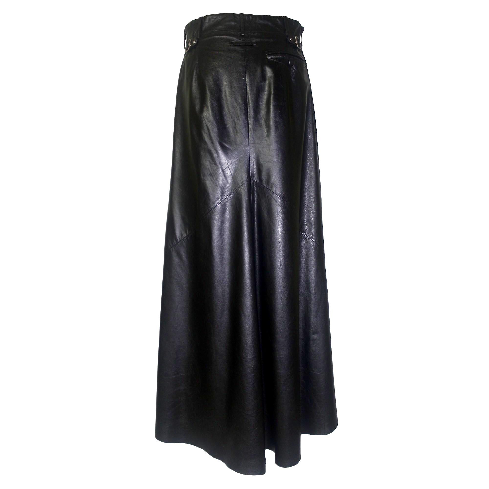 Jean Paul Gaultier Homme 1990s Leather 'Men in Skirts' Full Length 1