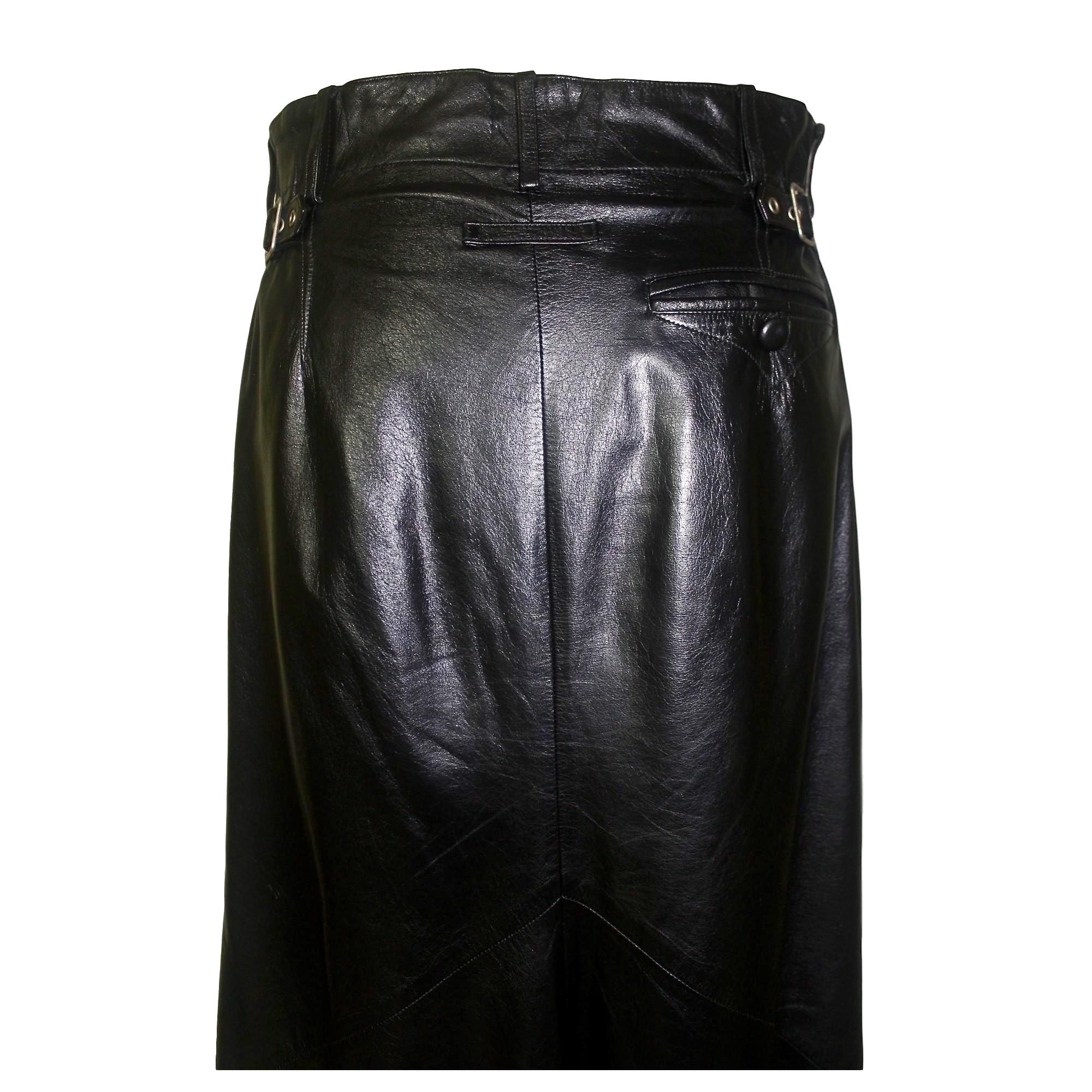 Jean Paul Gaultier Homme 1990s Leather 'Men in Skirts' Full Length 3
