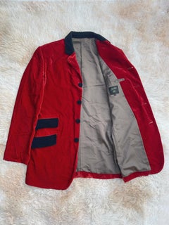 Jean Paul Gaultier Homme 1990's Velvet Blazer in Red