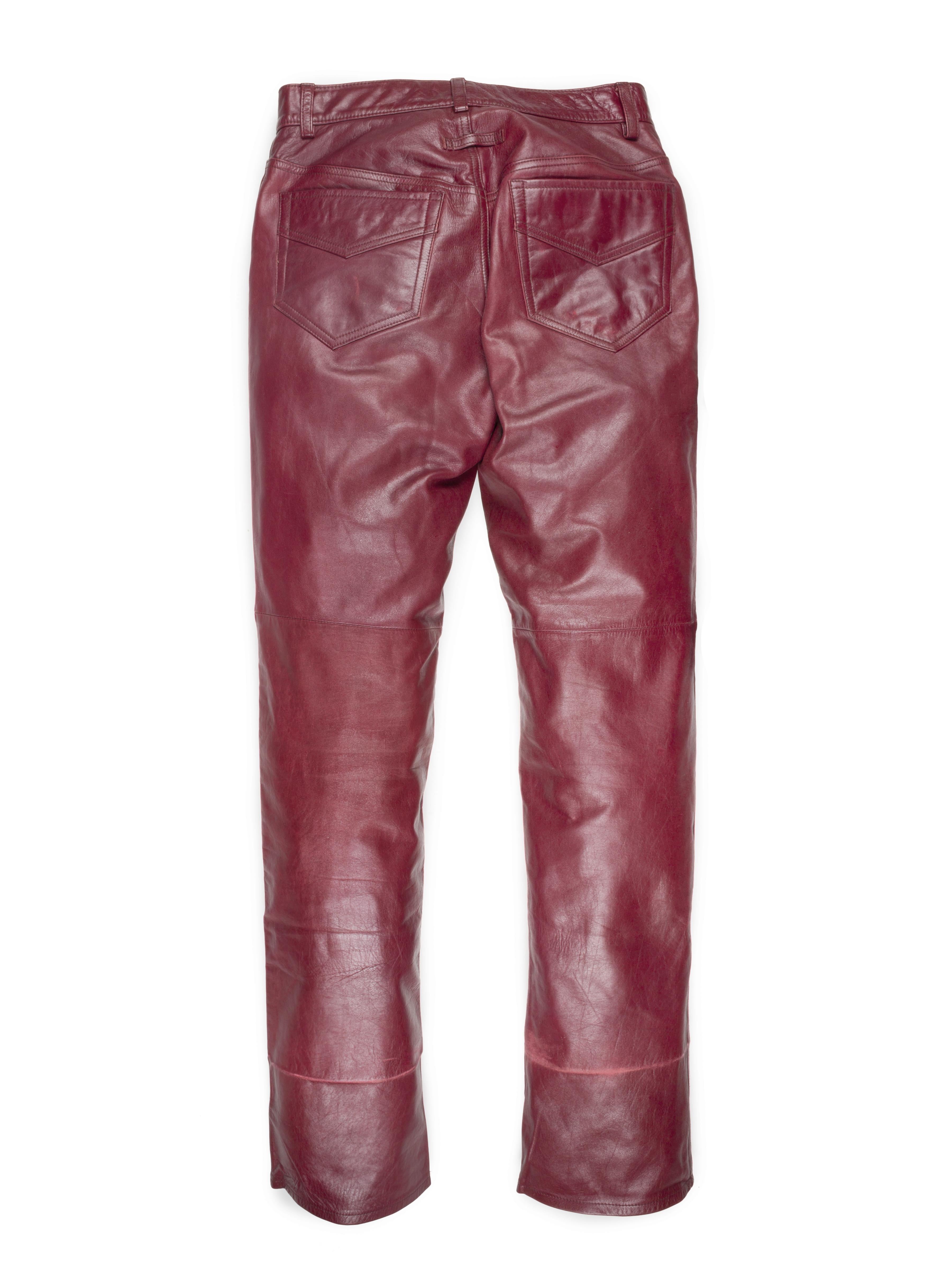 Jean Paul Gaultier Homme Objet Red Leather Pants at 1stDibs