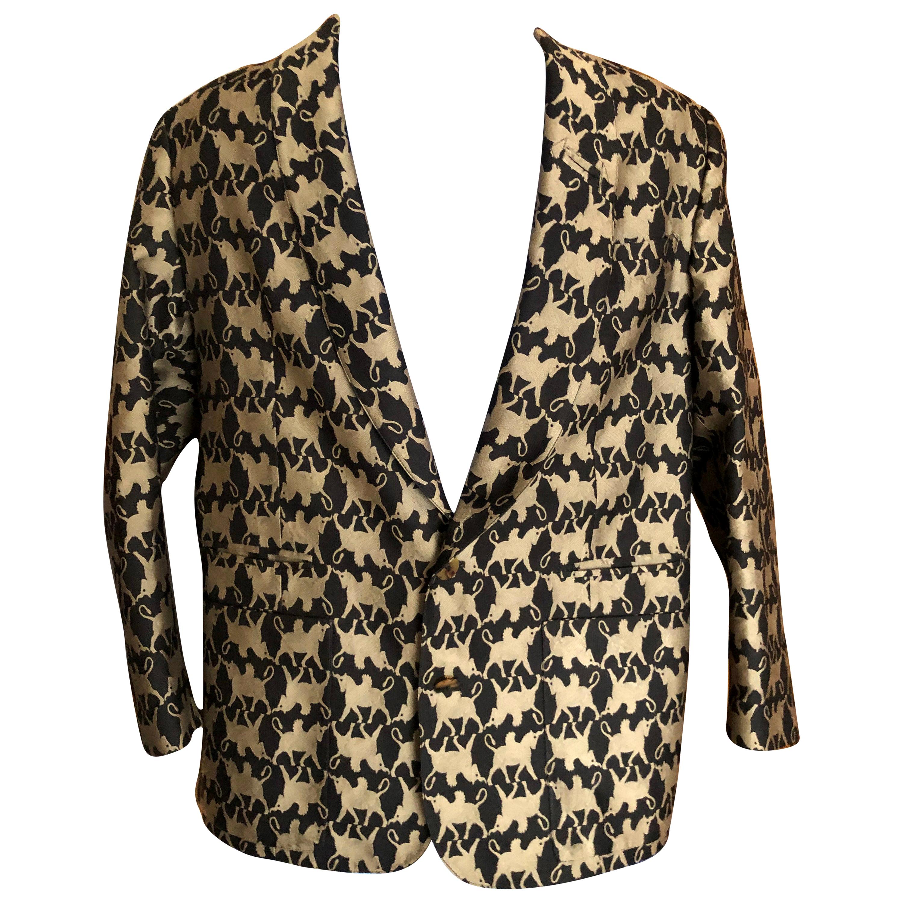 Jean Paul Gaultier Homme Pour Gibo 1980's Griffin Brocade Jacket For Sale  at 1stDibs