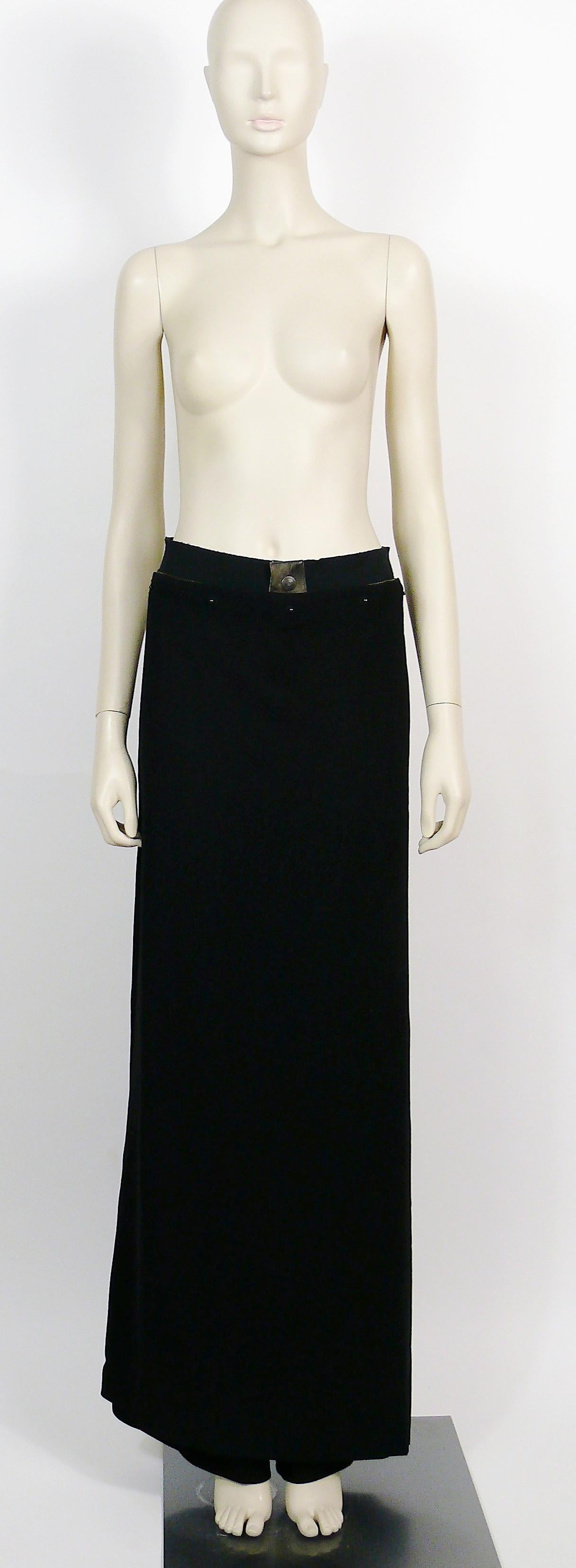 Jean Paul Gaultier Homme Vintage Black Wrap Skirt Trousers In Good Condition In Nice, FR