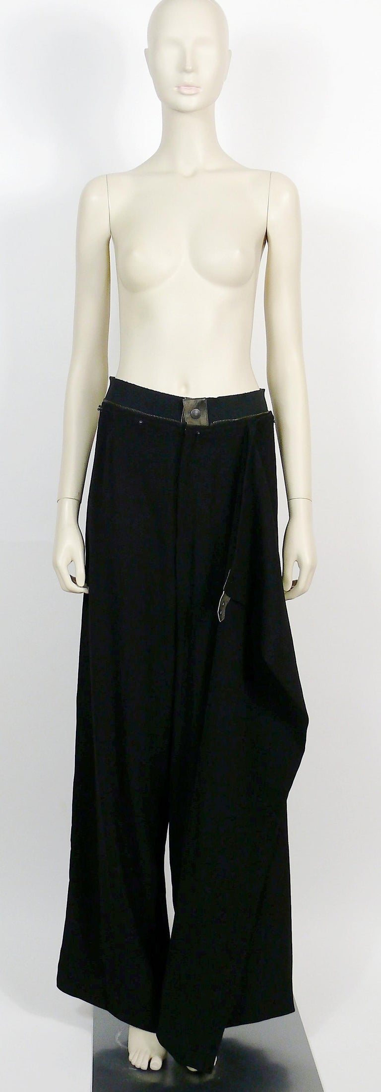 Jean Paul Gaultier Homme Vintage Black Wrap Skirt Trousers