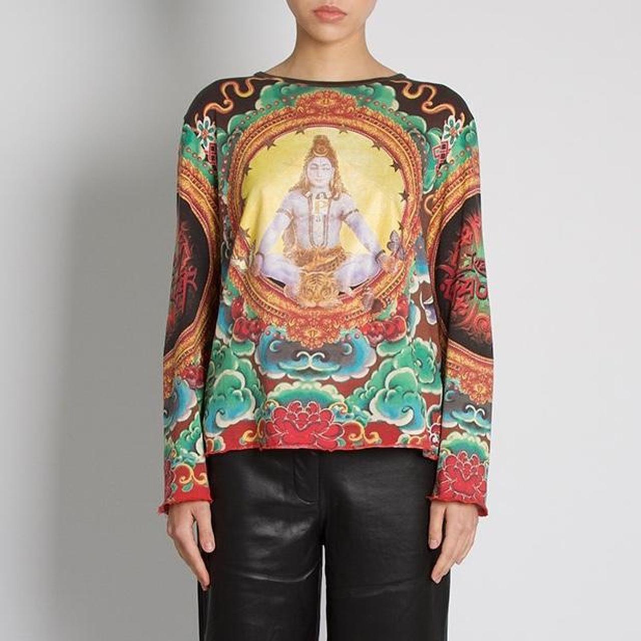 Jean-Paul Gaultier Homme Vintage Shiva Tattoo Printed TShirt Top For Sale 4
