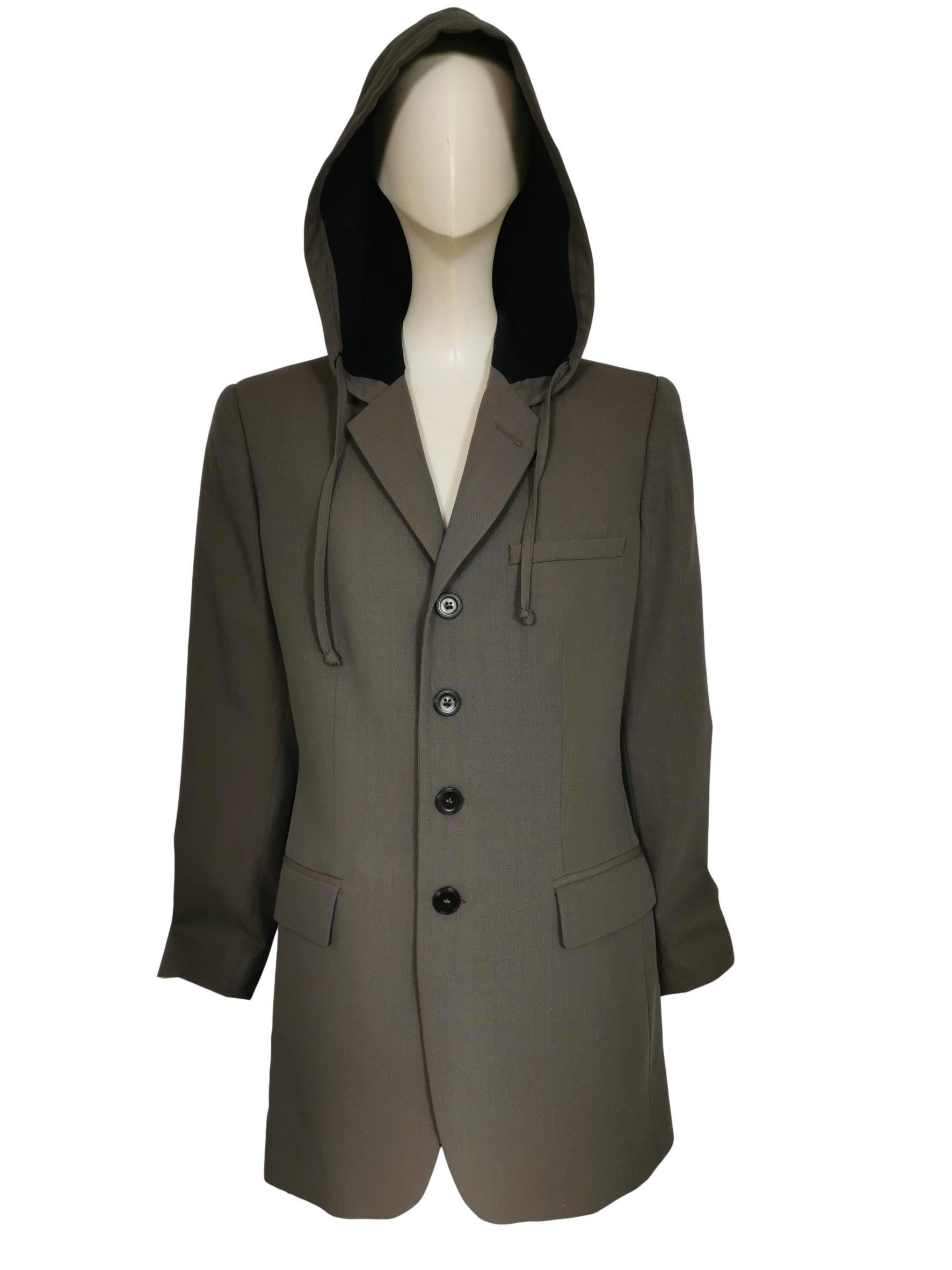 Gray Jean Paul Gaultier Hooded Dress Jacket Autumn/Winter 1998 For Sale