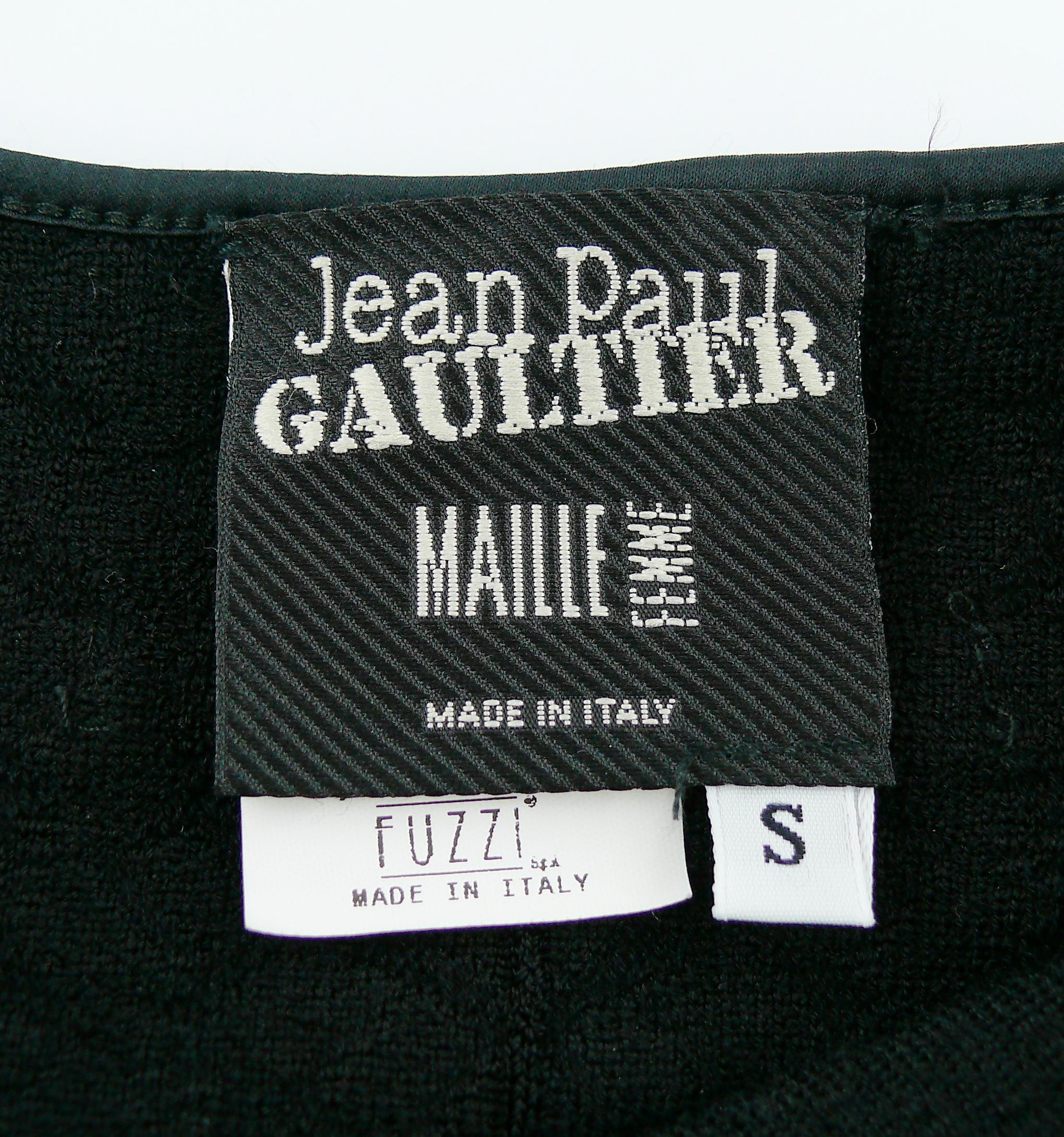Jean Paul Gaultier Iconic Black Bondage Cone Bra Mini Bodycon Dress Size S For Sale 3