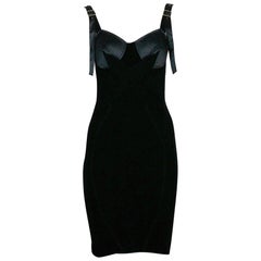 Jean Paul Gaultier Iconic Black Bondage Cone Bra Mini Bodycon Dress Size S