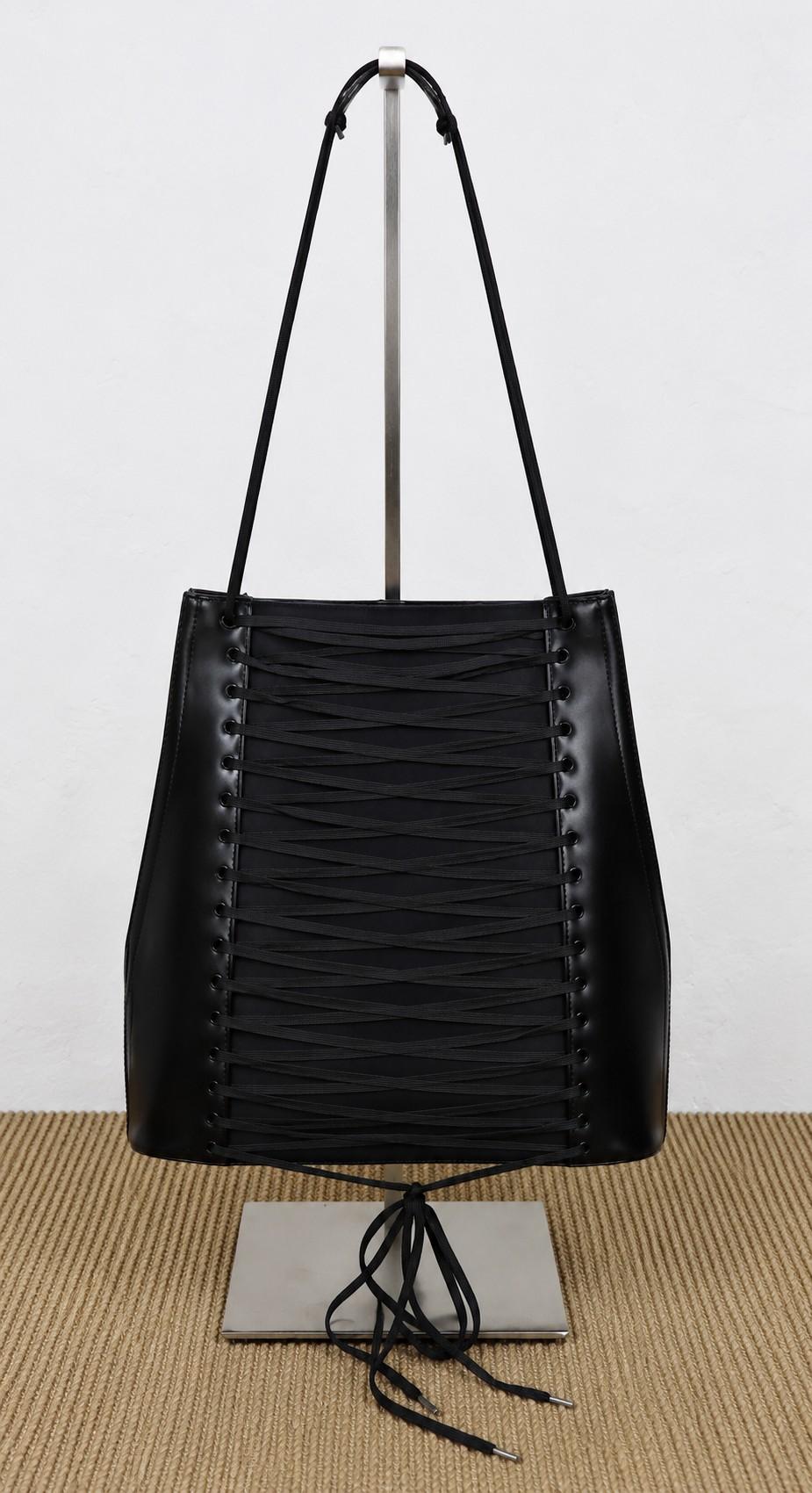 JEAN PAUL GAULTIER Iconic Vintage Black Leather Corset Shoulder
