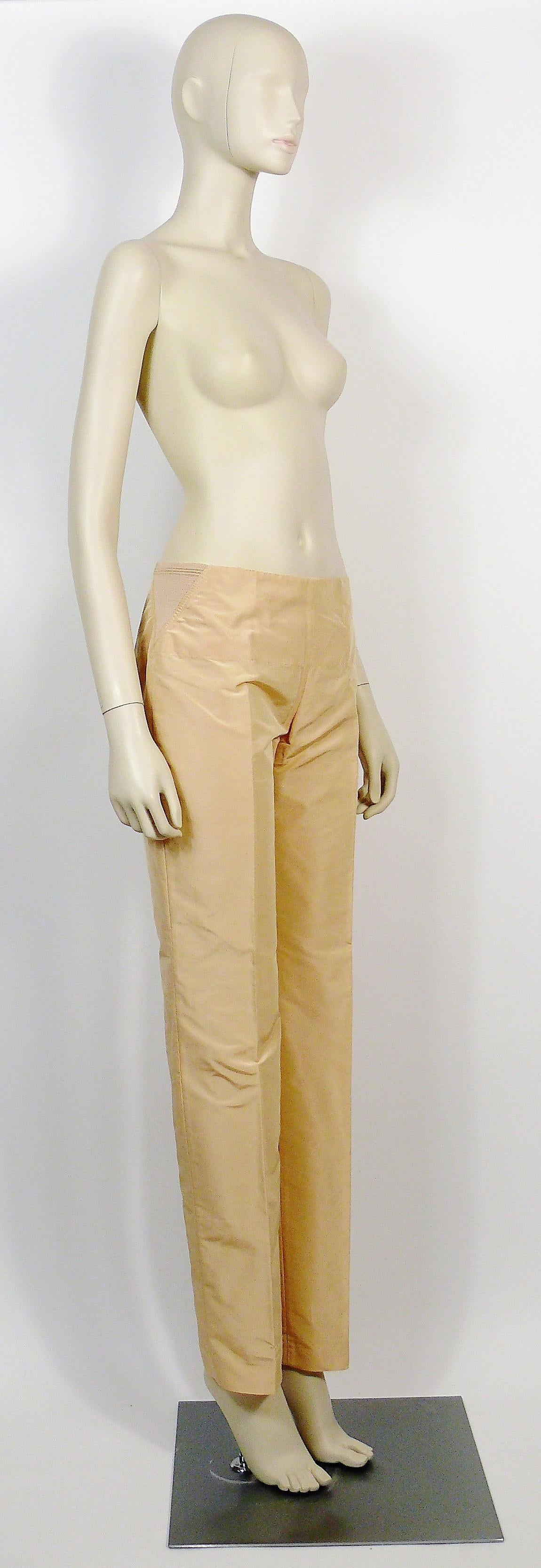 Beige Jean Paul Gaultier Iconic Vintage Peach Corset-Inspired Pant Suit USA Size 6