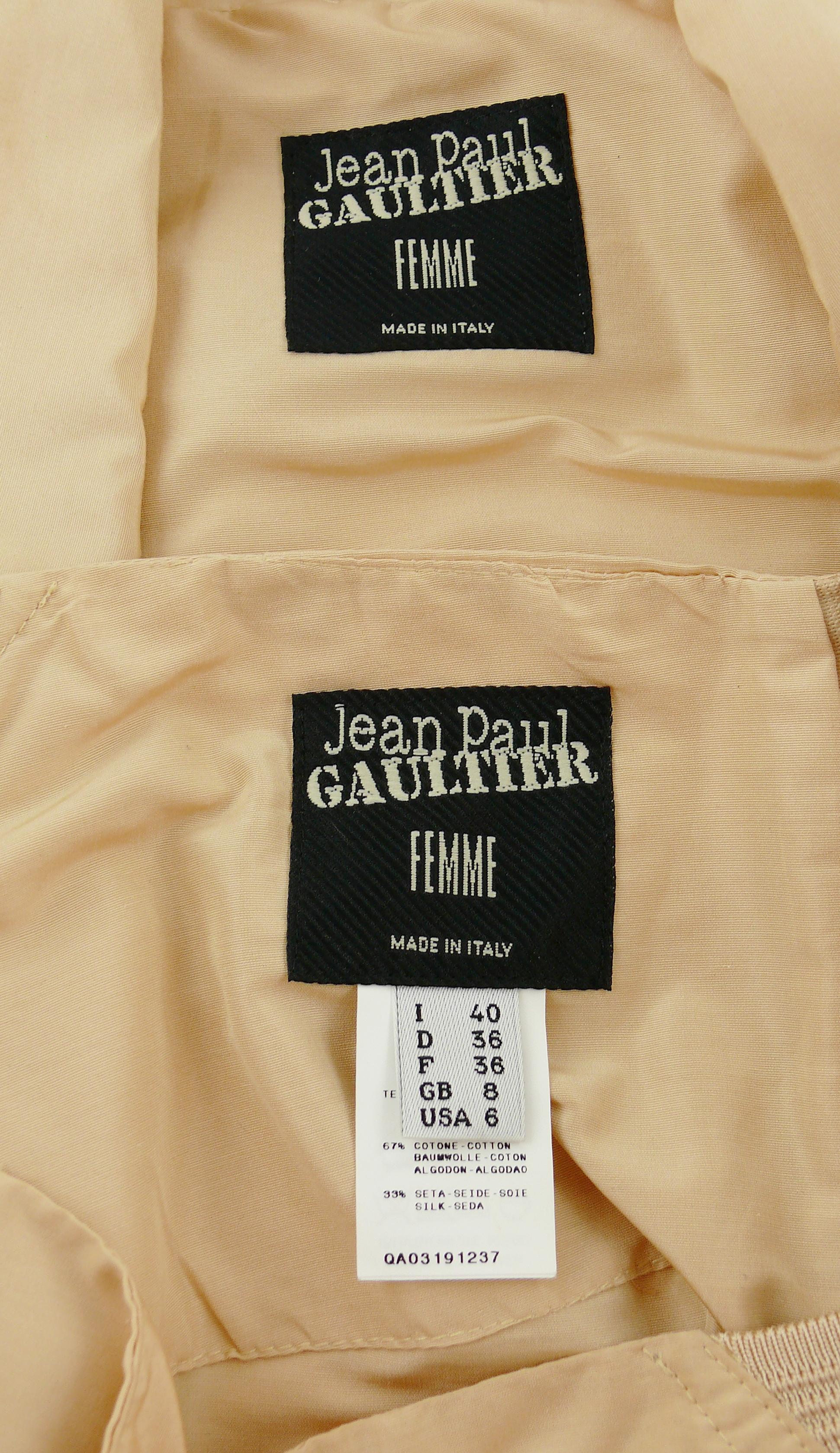 Jean Paul Gaultier Iconic Vintage Peach Corset-Inspired Pant Suit USA Size 6 1