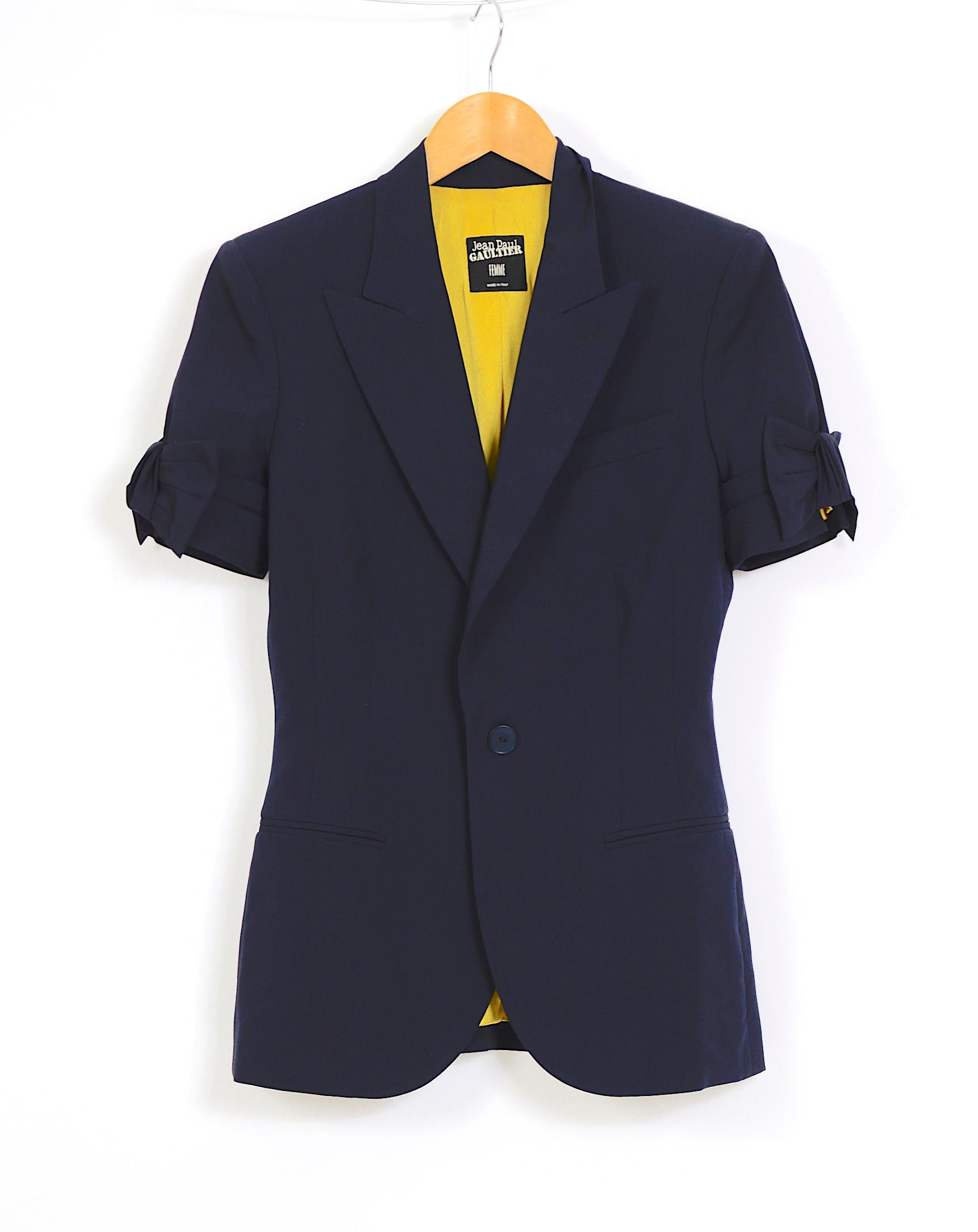 Jean Paul Gaultier iconique vintage bow sleeve navy bleu jacket 1
